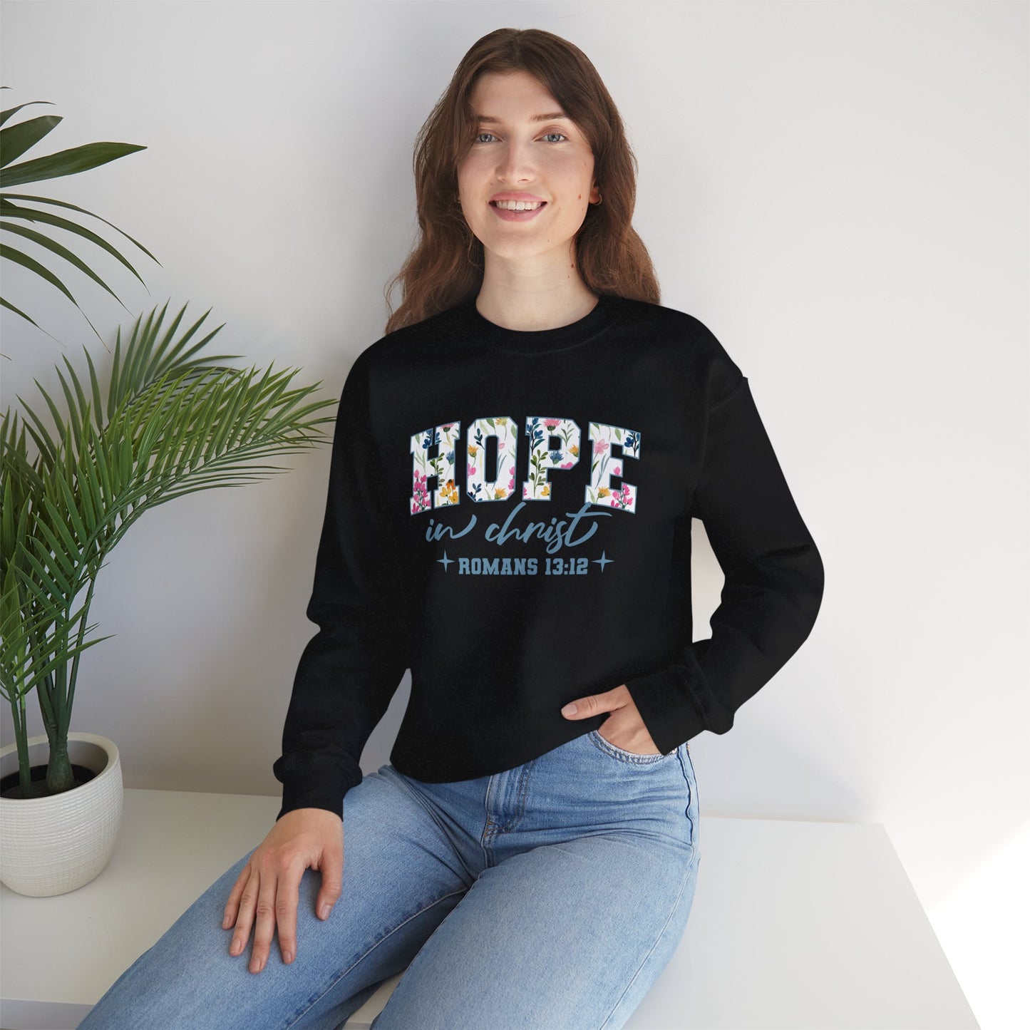 Hope in Christ Romans 13:12 Bible Verse Christian Sweatshirt | Inspirational Crewneck Unisex Gift | Cozy Everyday Wear