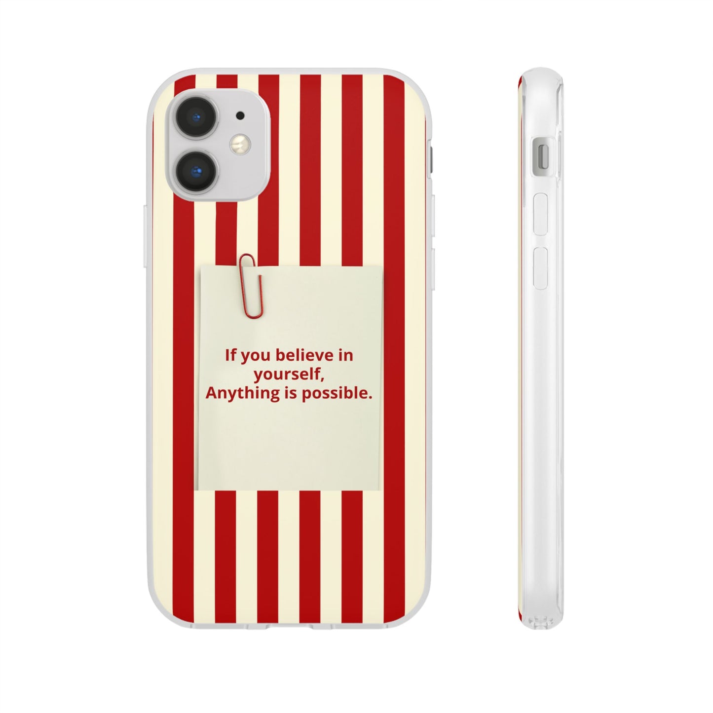 Personalized Custom Text Inspirational Striped Phone Case. “If you believe in yourself, Anything is possible.”