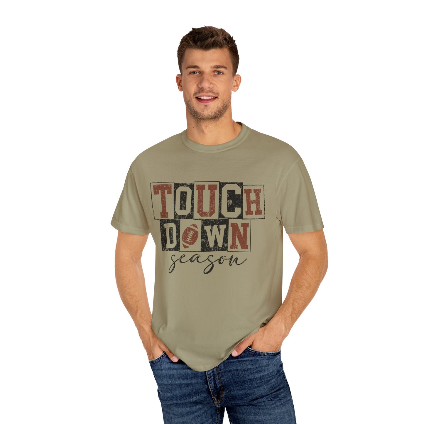 Football Season Unisex Garment-dyed Tee Comfort Color T-shirt - Touch Down Gift Ideas
