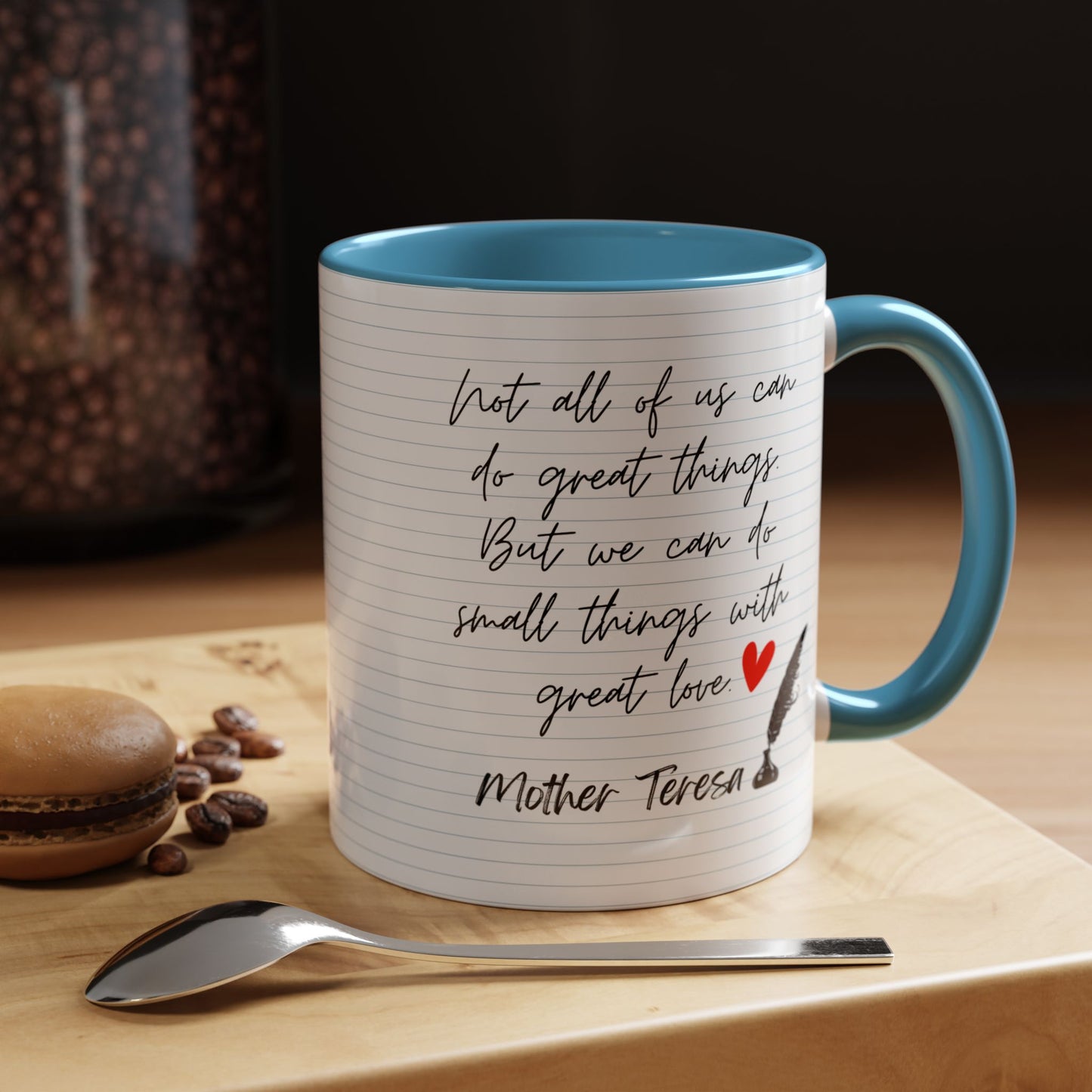 Mother Teresa Famous Positive Quotes Mug - We have only today, Let Us Begin | Christian Catholic Souvenir Cup