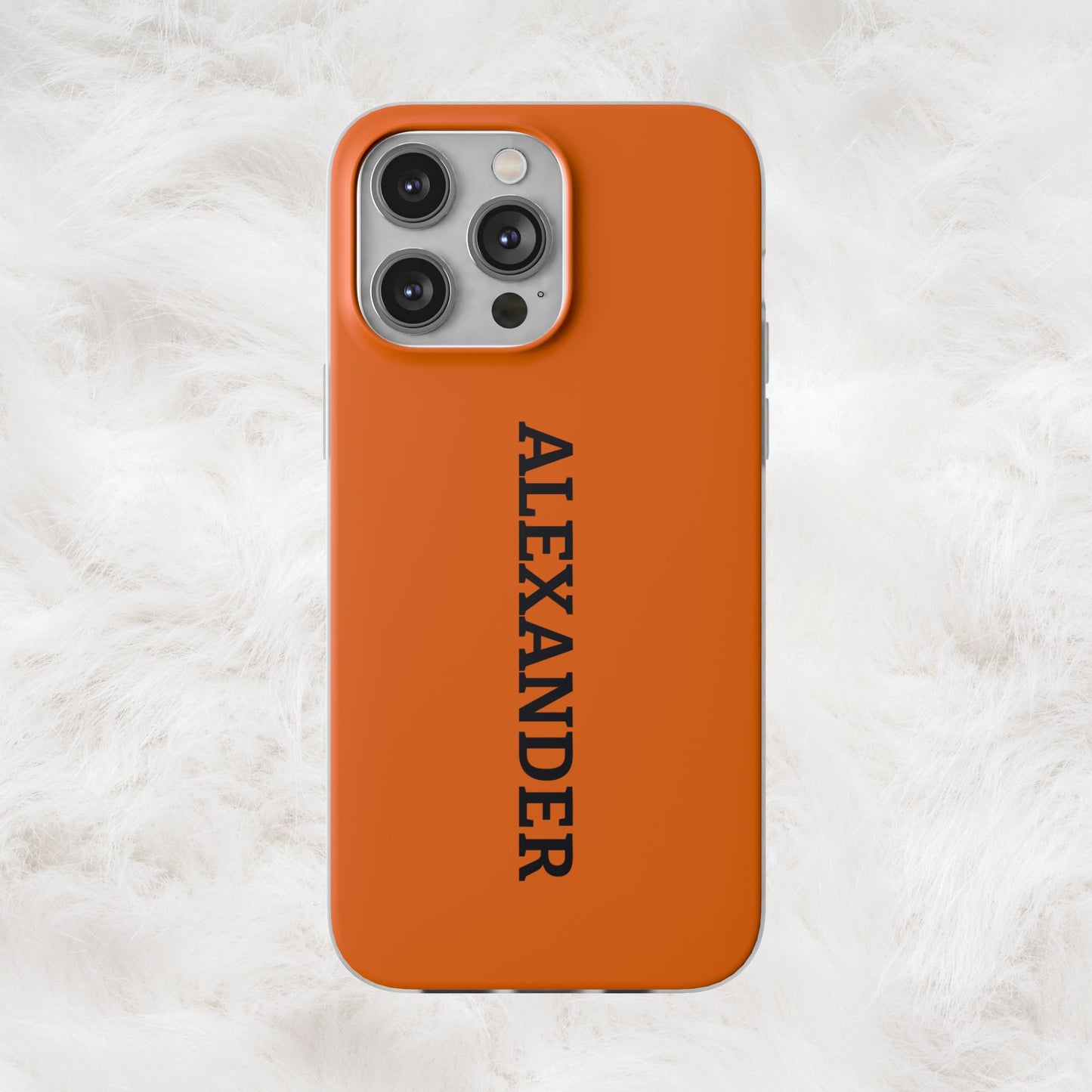 Personalized Name Text Luxury Orange Phone Case.