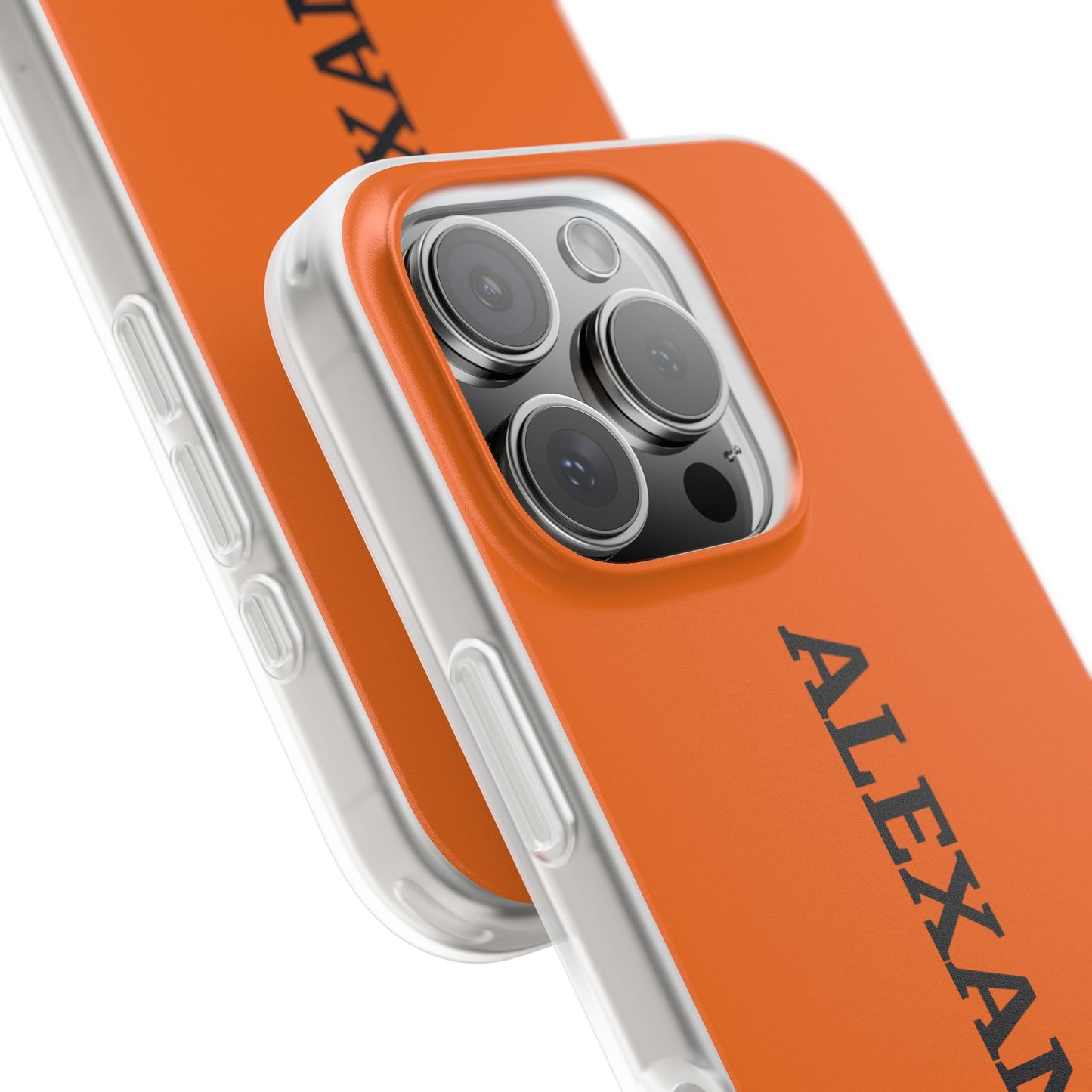 Personalized Name Text Luxury Orange Phone Case.