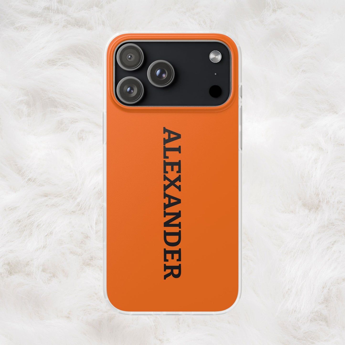 Personalized Name Text Luxury Orange Phone Case.