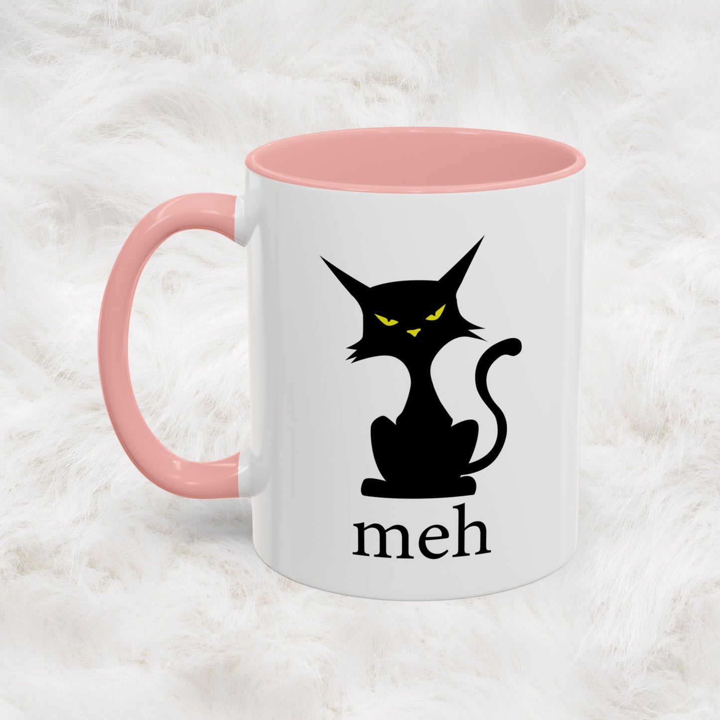 Cute Funny Meh Cat Mug Meme Hilarious Gift Idea Coffee Tea Cup