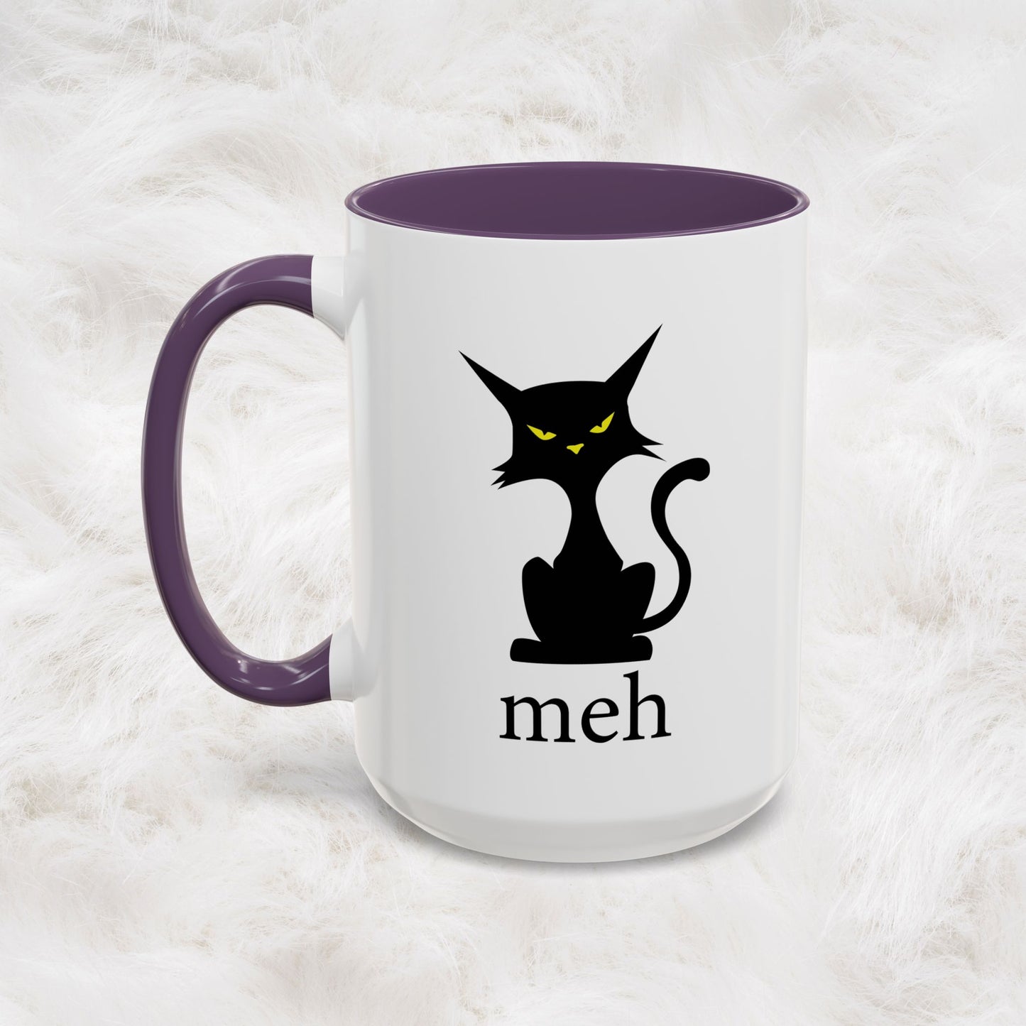 Cute Funny Meh Cat Mug Meme Hilarious Gift Idea Coffee Tea Cup