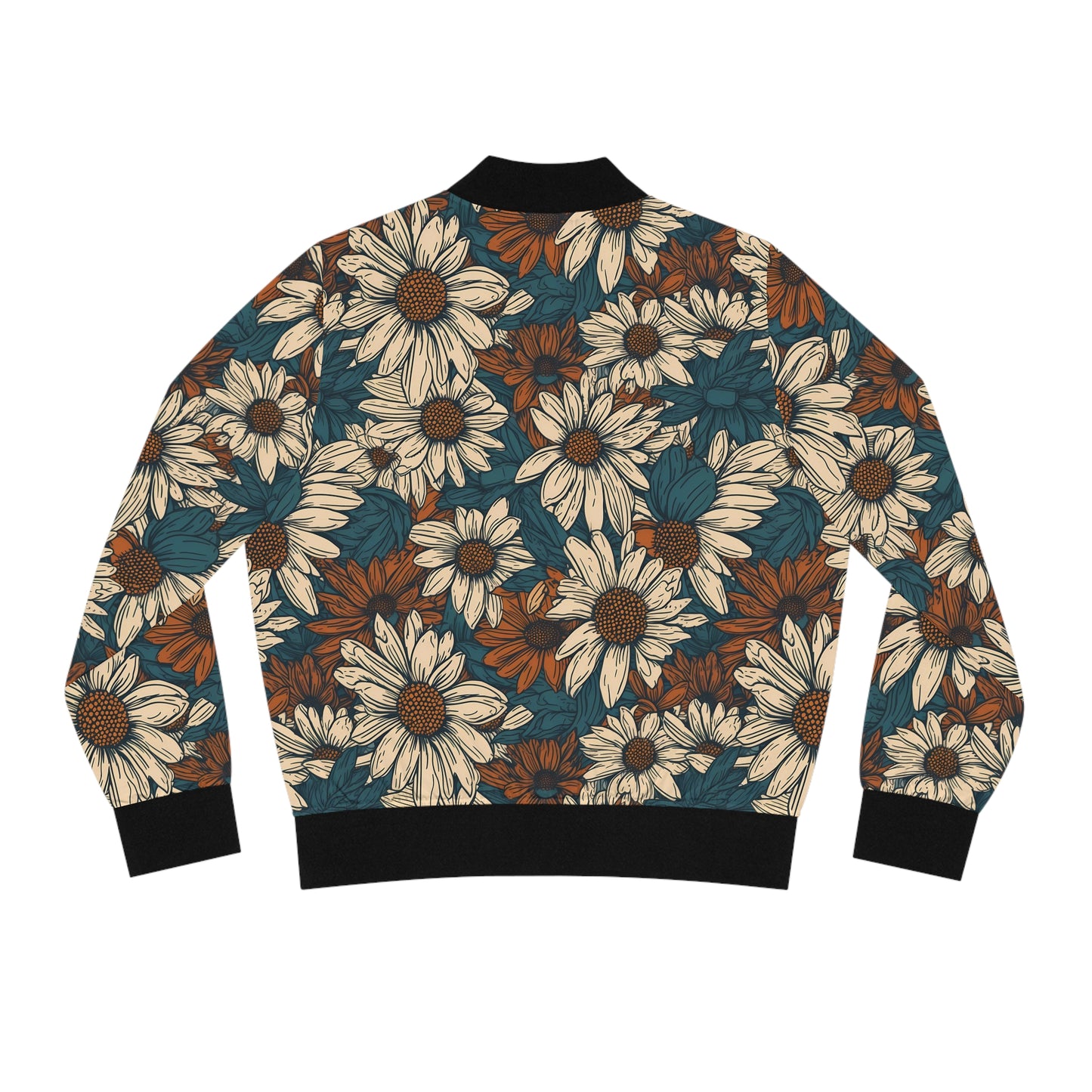 Daisy Floral Flowers Bomber Jacket | Women’s Casual Fashion Outerwear