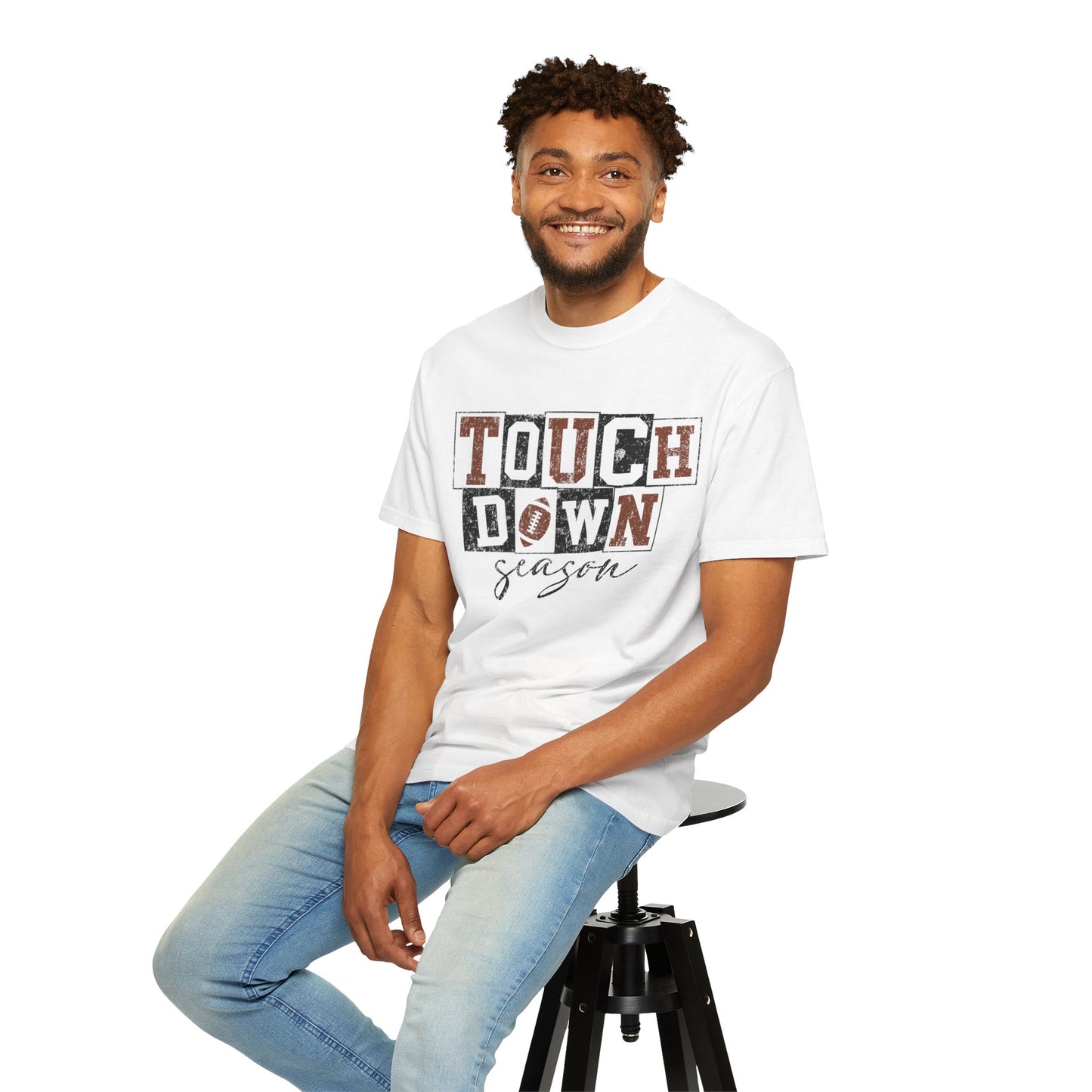 Football Season Unisex Garment-dyed Tee Comfort Color T-shirt - Touch Down Gift Ideas