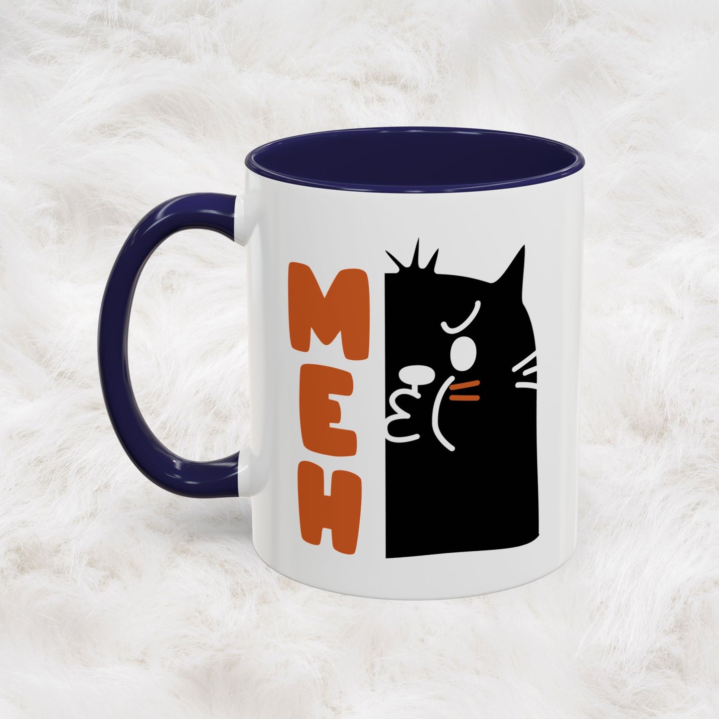Cute Funny Meh Cat Mug Meme Hilarious Gift Idea Coffee Tea Cup