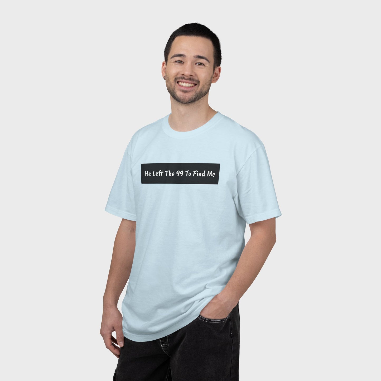 "He Left The 99 To Find Me" Christian Faith Graphic Unisex Tee T-shirt