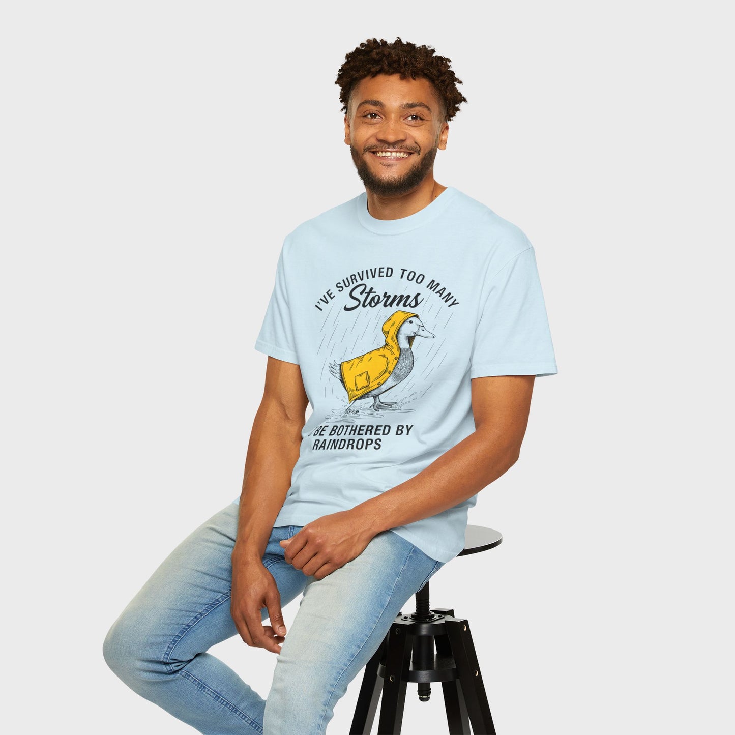 Funny Storm-Proof Goose Duck Unisex T-Shirt | I’ve Survived Too Many Storms to Be Bothered by Raindrops