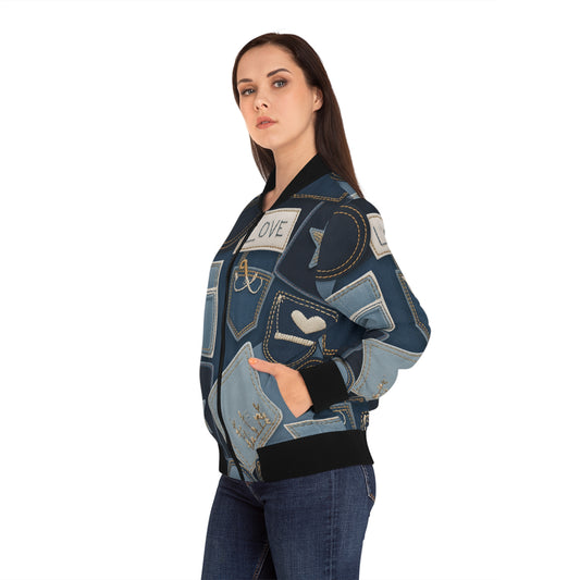 Faux Denim Look Patchwork Jacket | Women’s Casual Fashion Outerwear
