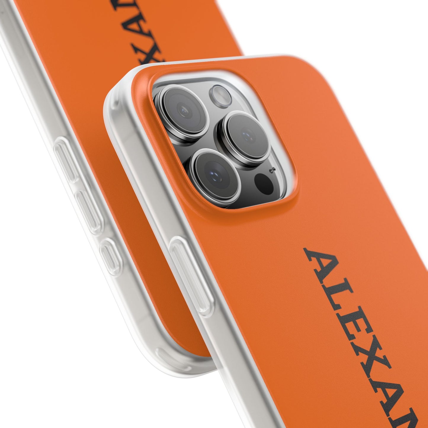 Personalized Name Text Luxury Orange Phone Case.