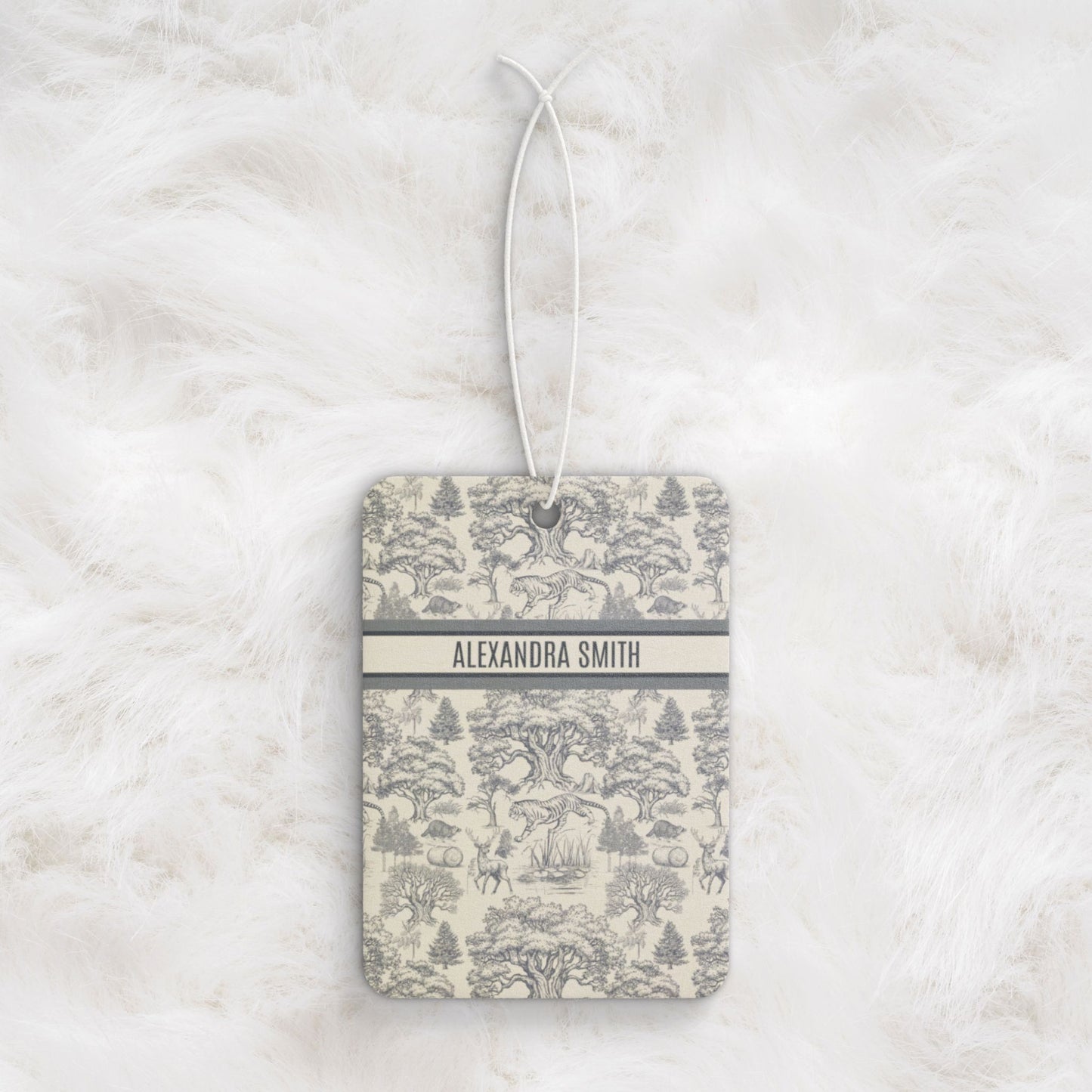 Personalized Name Luxury Vintage Toile De Jouy French Nature Landscape Car Air Freshener Version 2