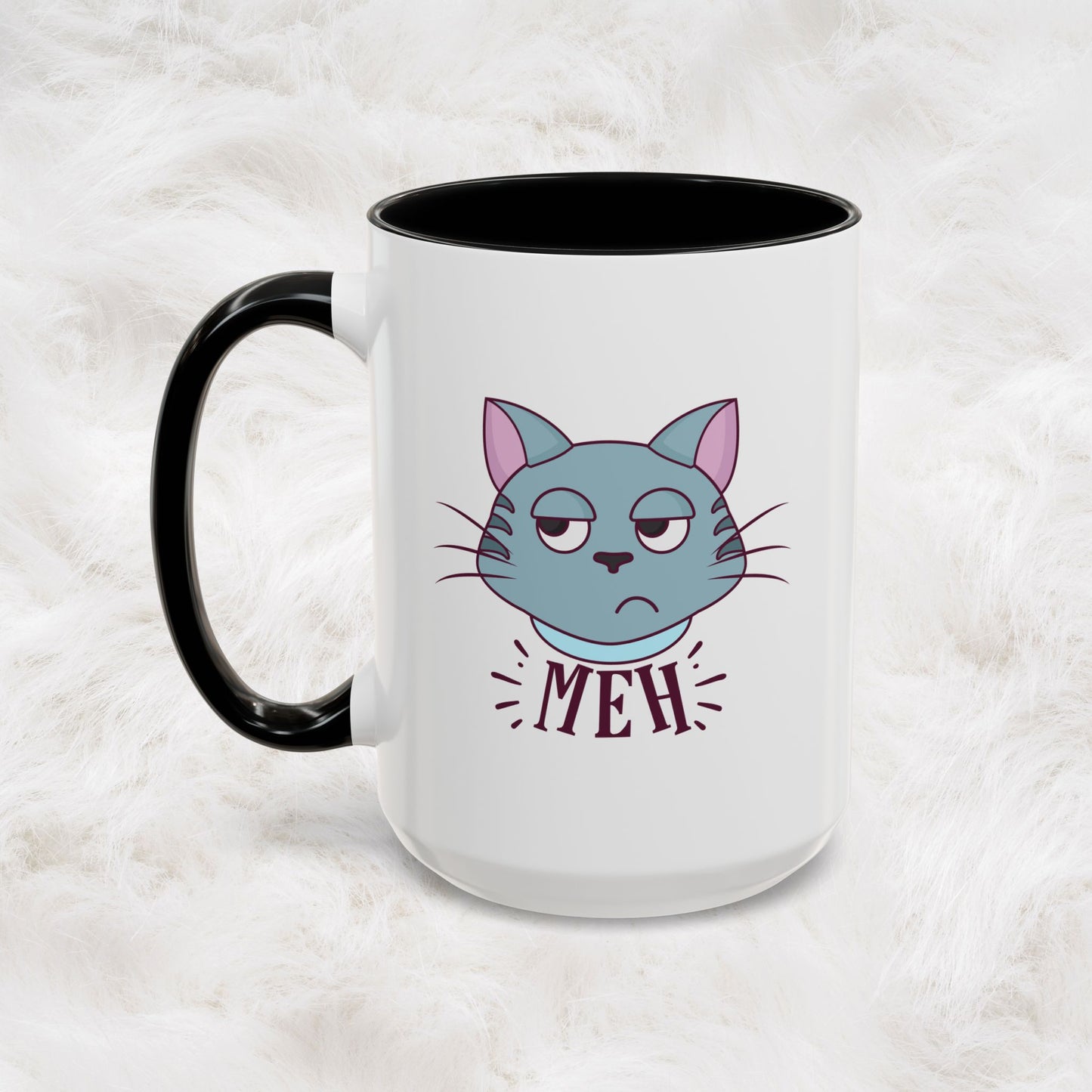 Cute Funny Meh Mug Meme Cat Coffee Tea Cup Hilarious Gift Idea