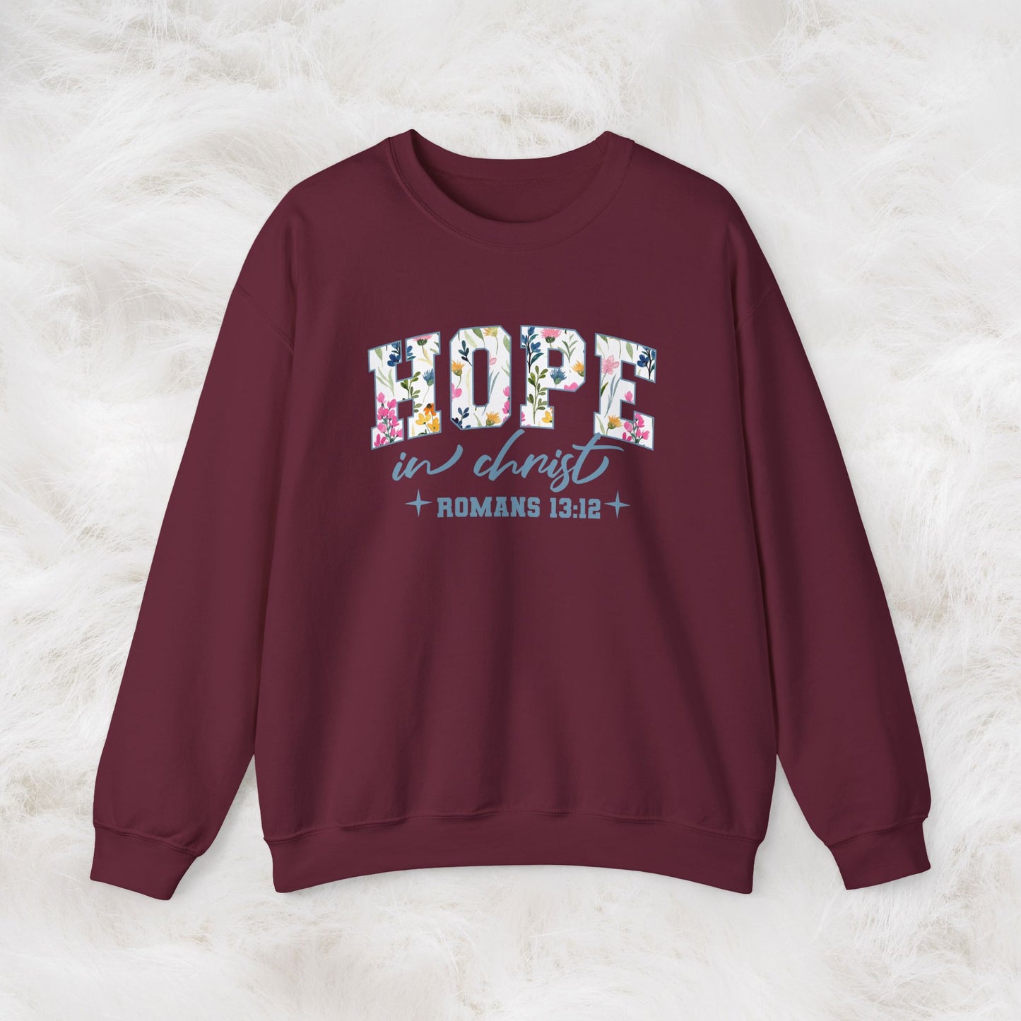 Hope in Christ Romans 13:12 Bible Verse Christian Sweatshirt | Inspirational Crewneck Unisex Gift | Cozy Everyday Wear