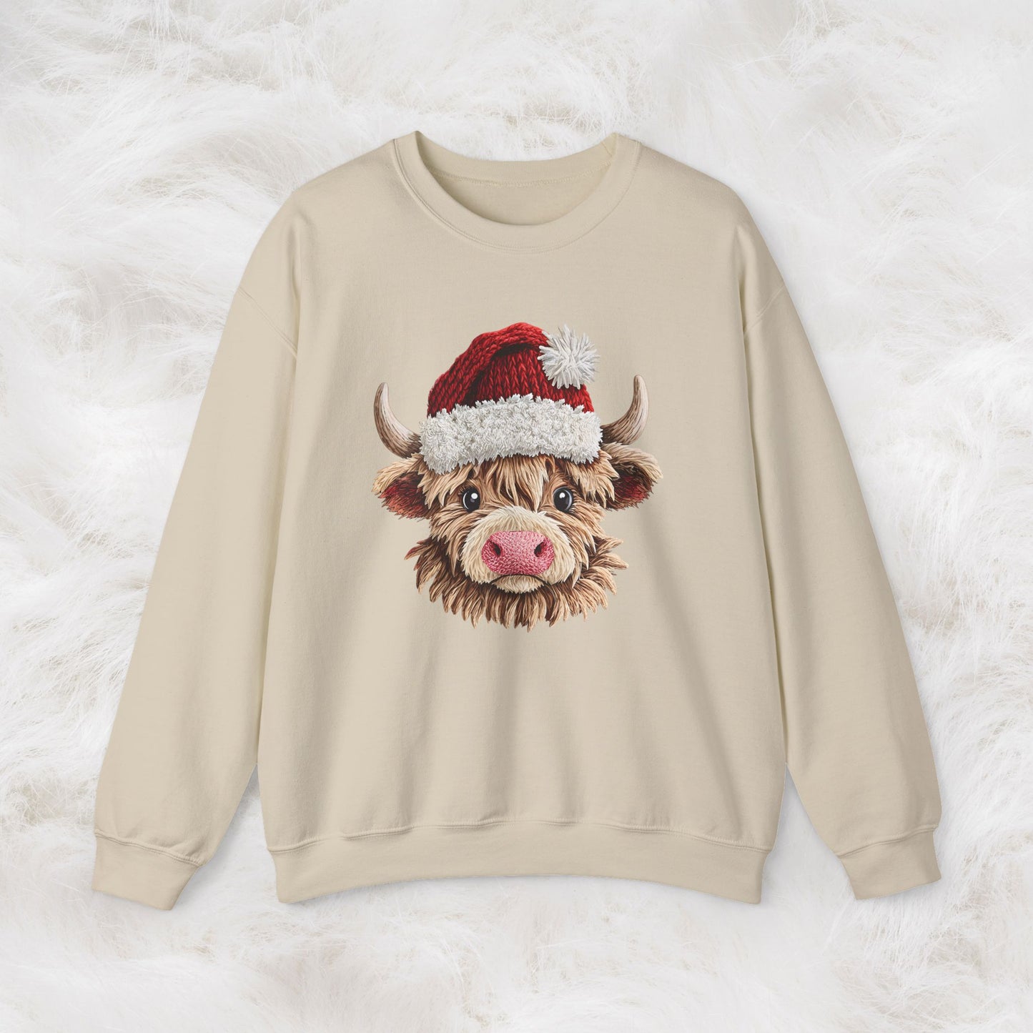 Cute Highland Cow Crewneck Sweatshirt — Cozy Everyday Gift Ideas