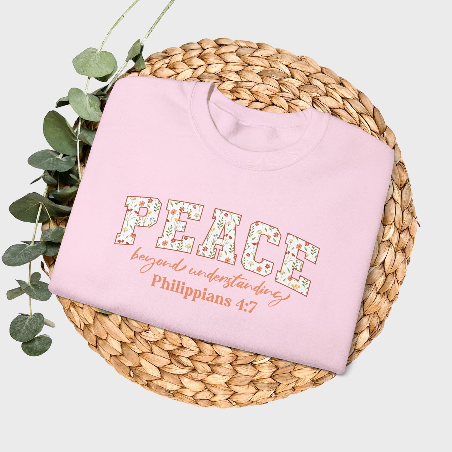 Peace Beyond Understanding Philippians 4:7 Bible Verse Christian Sweatshirt | Inspirational Crewneck Unisex Gift | Cozy Everyday Wear