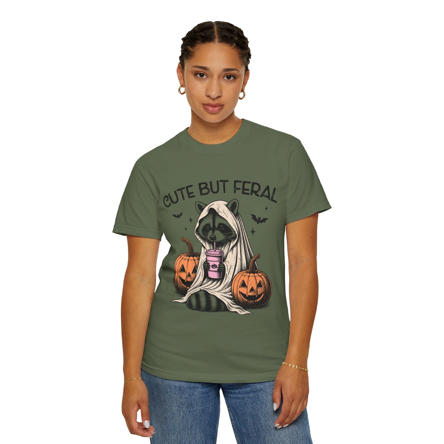 Raccoon Garment-dyed Tee Comfort Color T-shirt - Cute and Feral Halloween Season Gift Ideas