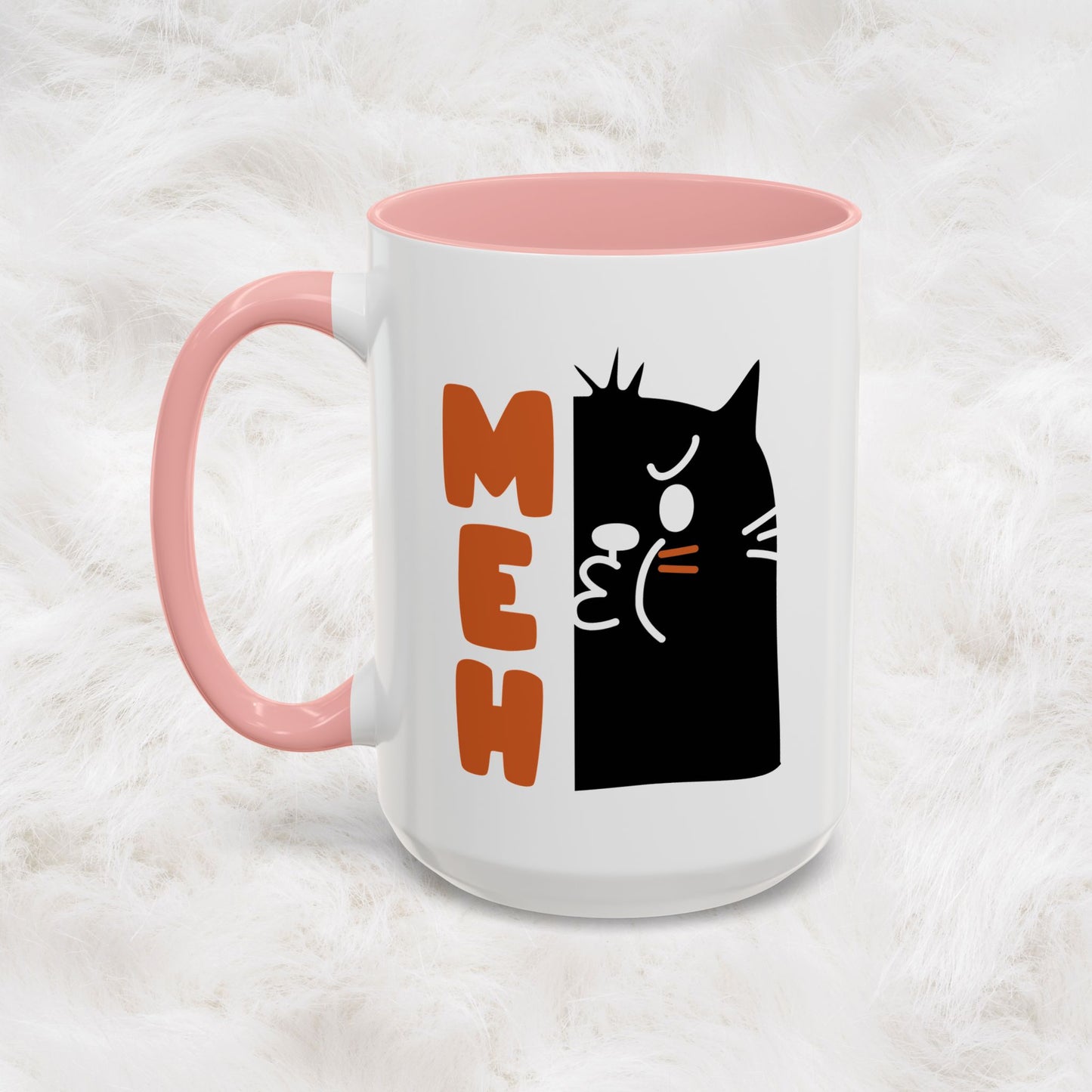 Cute Funny Meh Cat Mug Meme Hilarious Gift Idea Coffee Tea Cup
