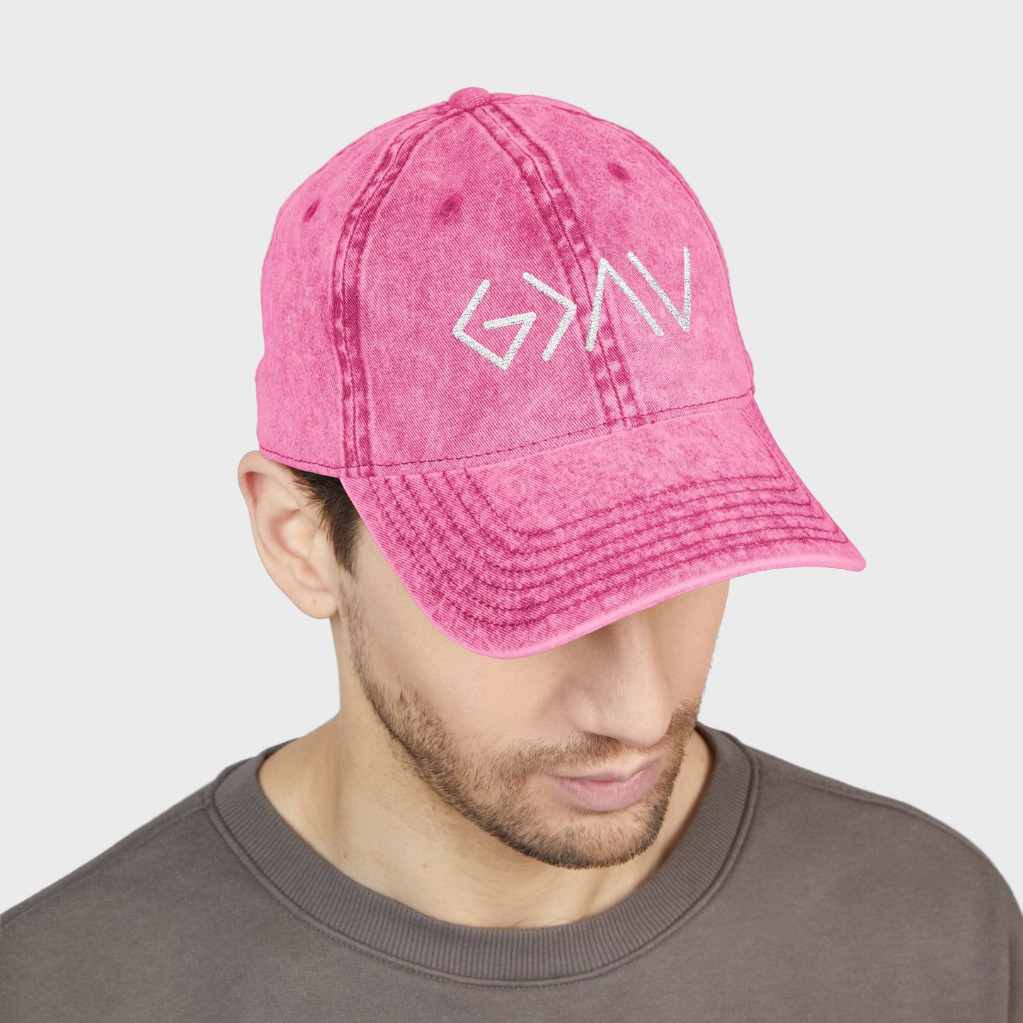 God is Greater than the Highs and Lows Vintage Embroidered Cap | Inspiration Hat