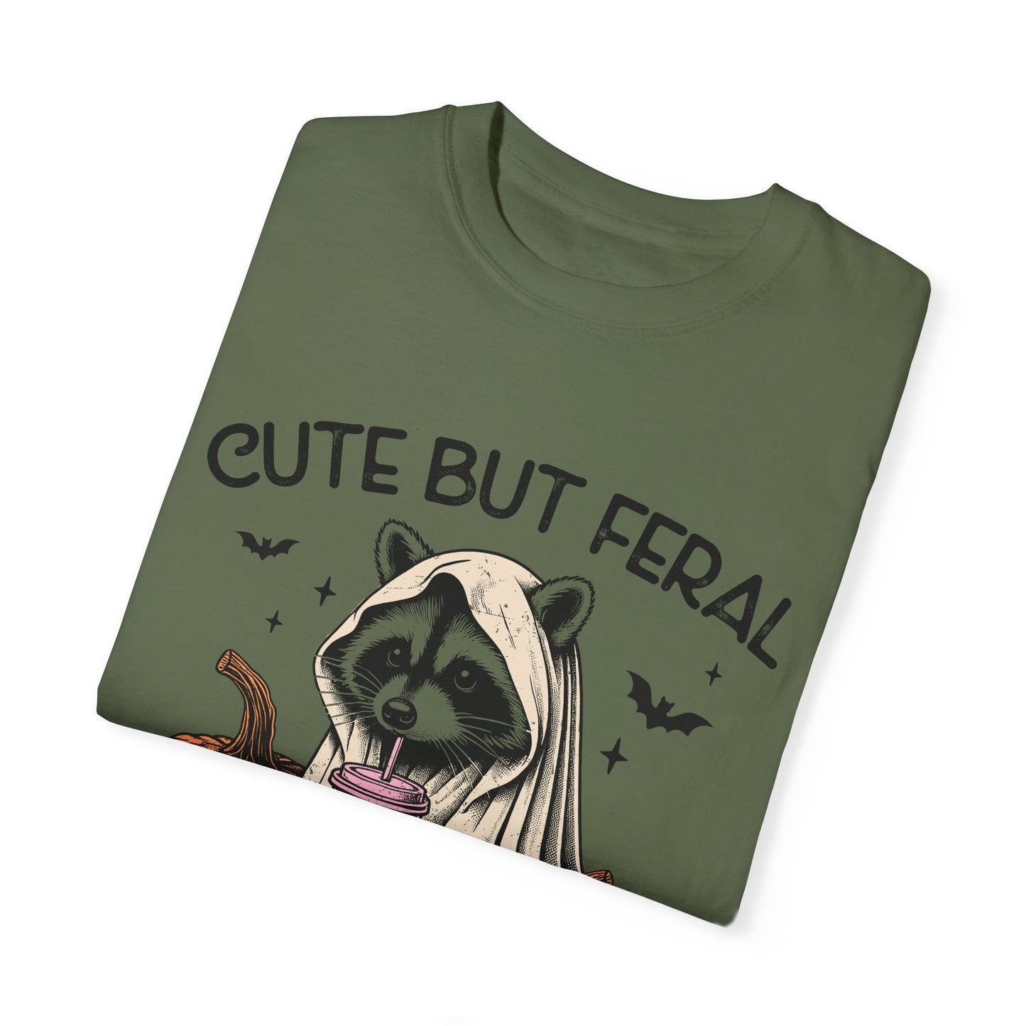 Raccoon Garment-dyed Tee Comfort Color T-shirt - Cute and Feral Halloween Season Gift Ideas