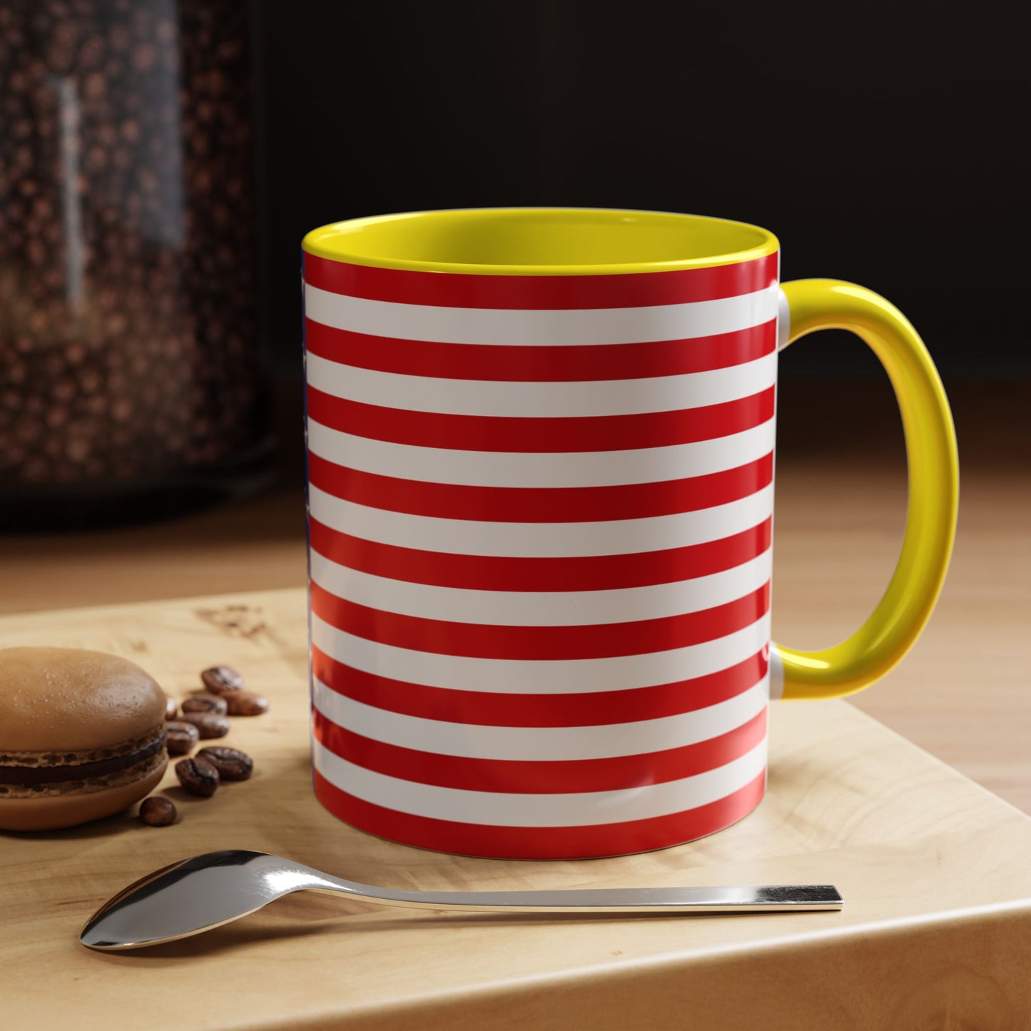 American Stars and Stripes USA Flag Accent Mug | Trending July 4th Gift Idea Coffee Tea Cup
