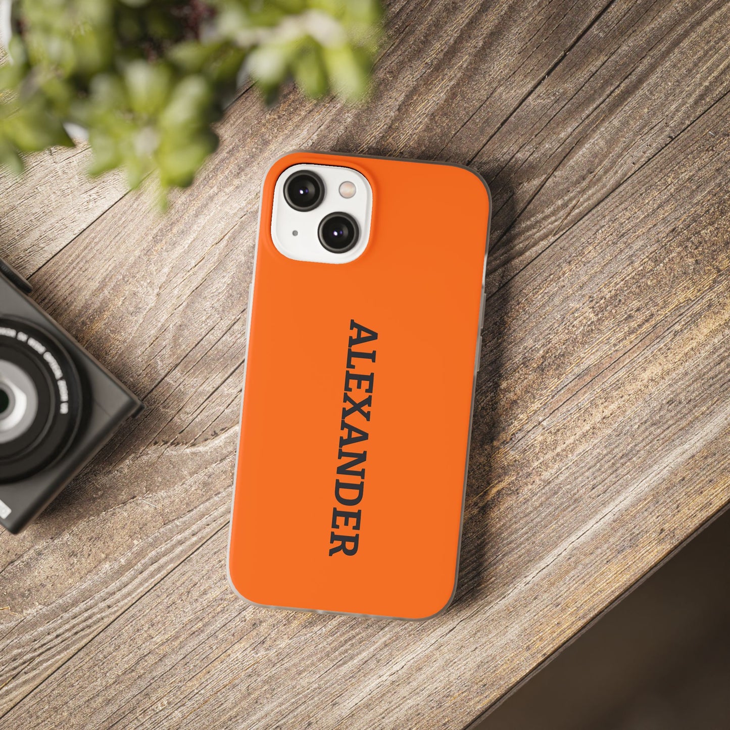 Personalized Name Text Luxury Orange Phone Case.
