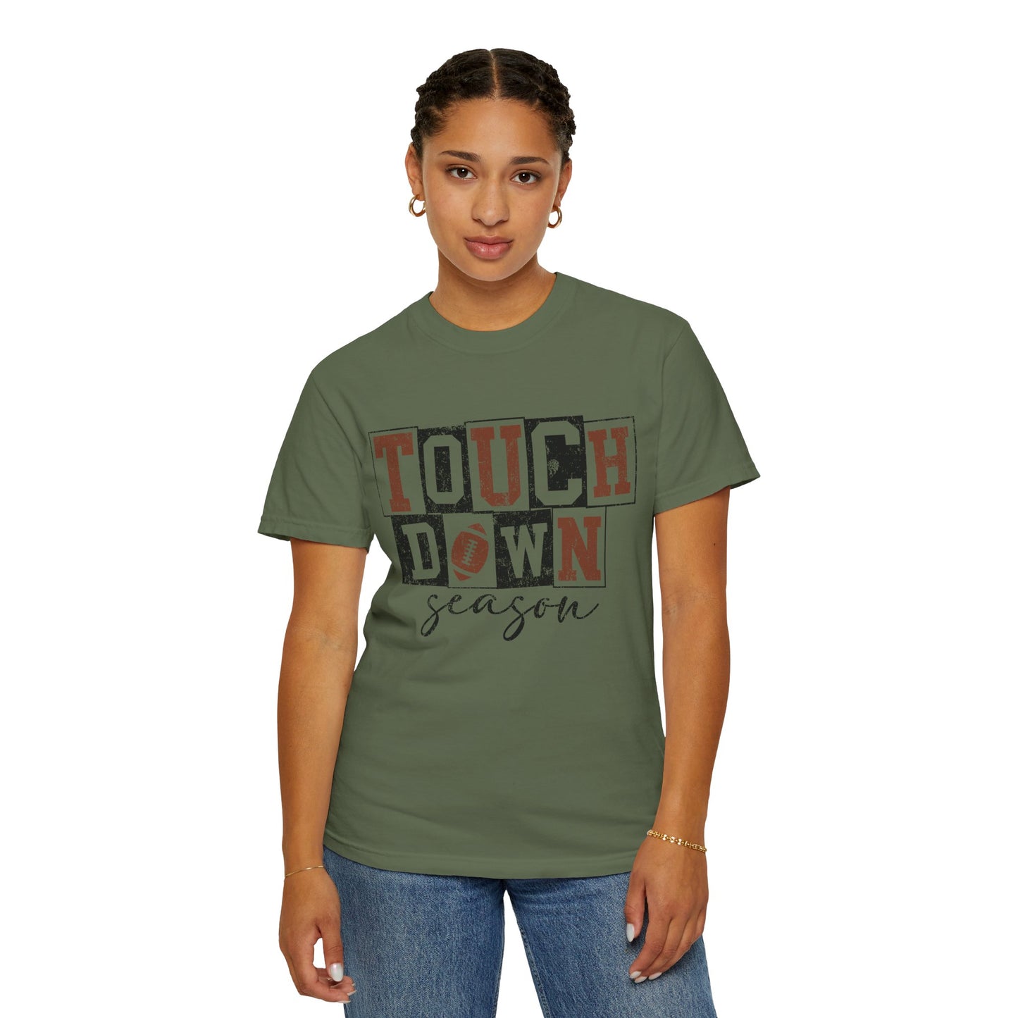 Football Season Unisex Garment-dyed Tee Comfort Color T-shirt - Touch Down Gift Ideas