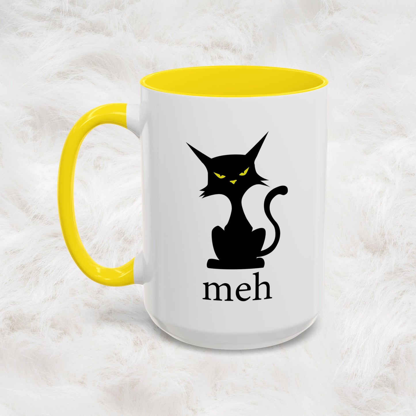Cute Funny Meh Cat Mug Meme Hilarious Gift Idea Coffee Tea Cup