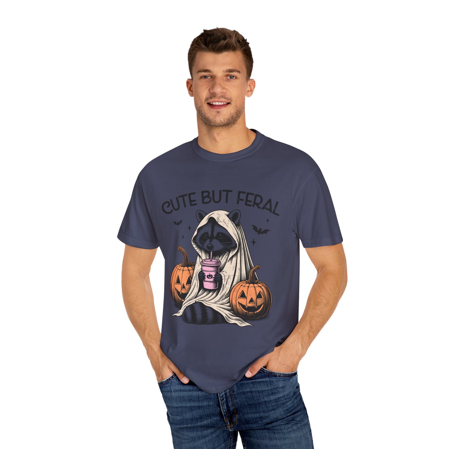Raccoon Garment-dyed Tee Comfort Color T-shirt - Cute and Feral Halloween Season Gift Ideas