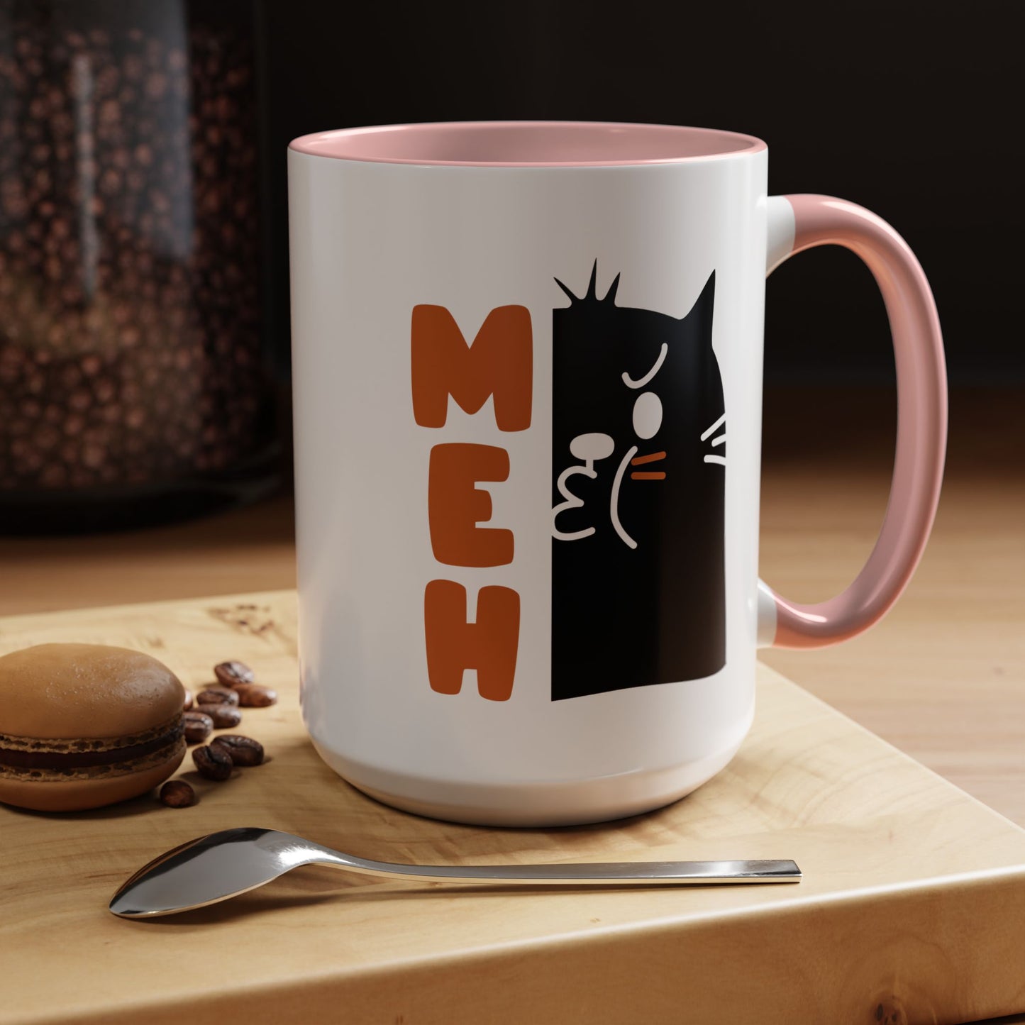 Cute Funny Meh Cat Mug Meme Hilarious Gift Idea Coffee Tea Cup