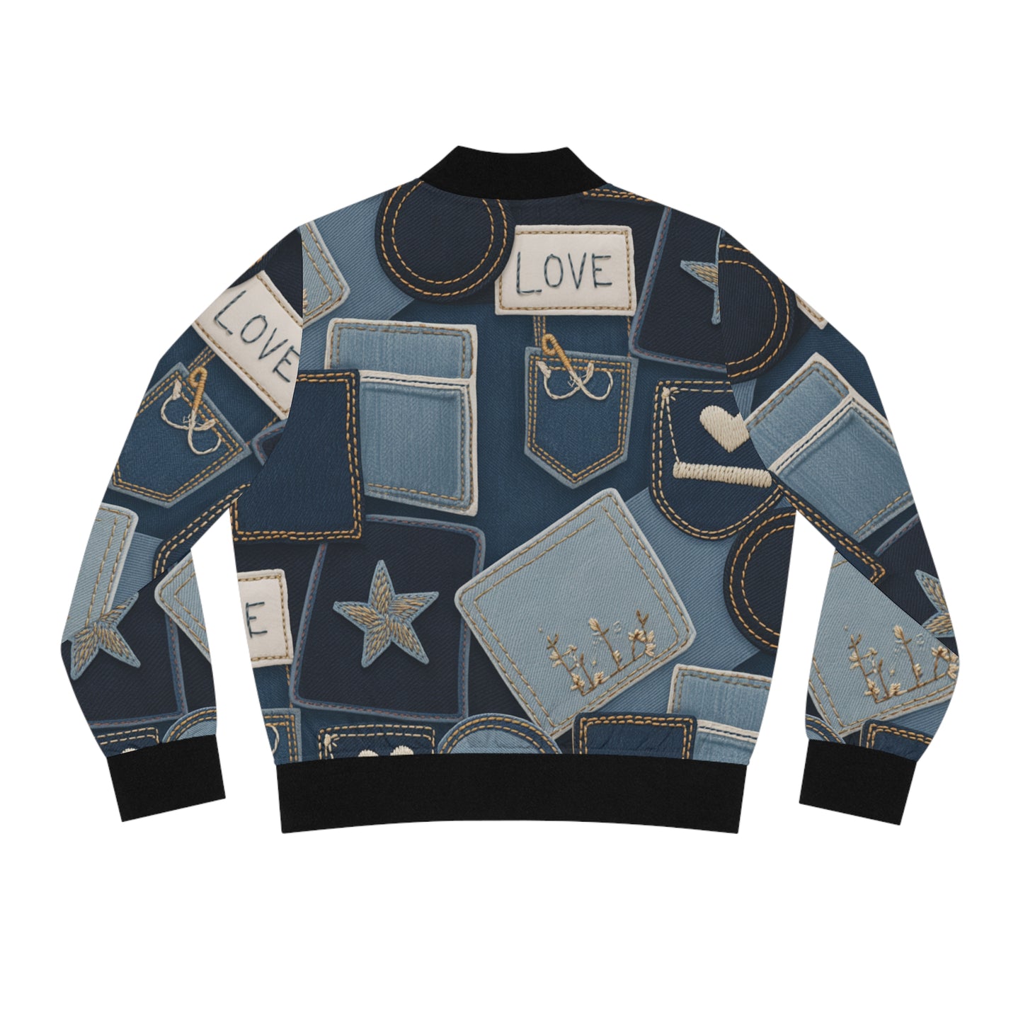 Faux Denim Look Patchwork Jacket | Women’s Casual Fashion Outerwear