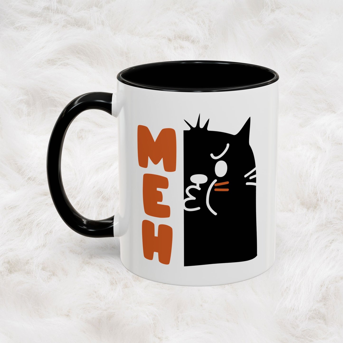 Cute Funny Meh Cat Mug Meme Hilarious Gift Idea Coffee Tea Cup