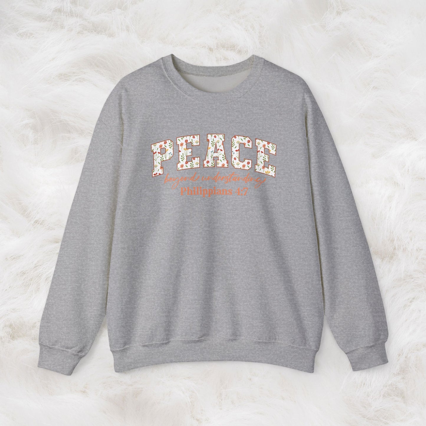 Peace Beyond Understanding Philippians 4:7 Bible Verse Christian Sweatshirt | Inspirational Crewneck Unisex Gift | Cozy Everyday Wear