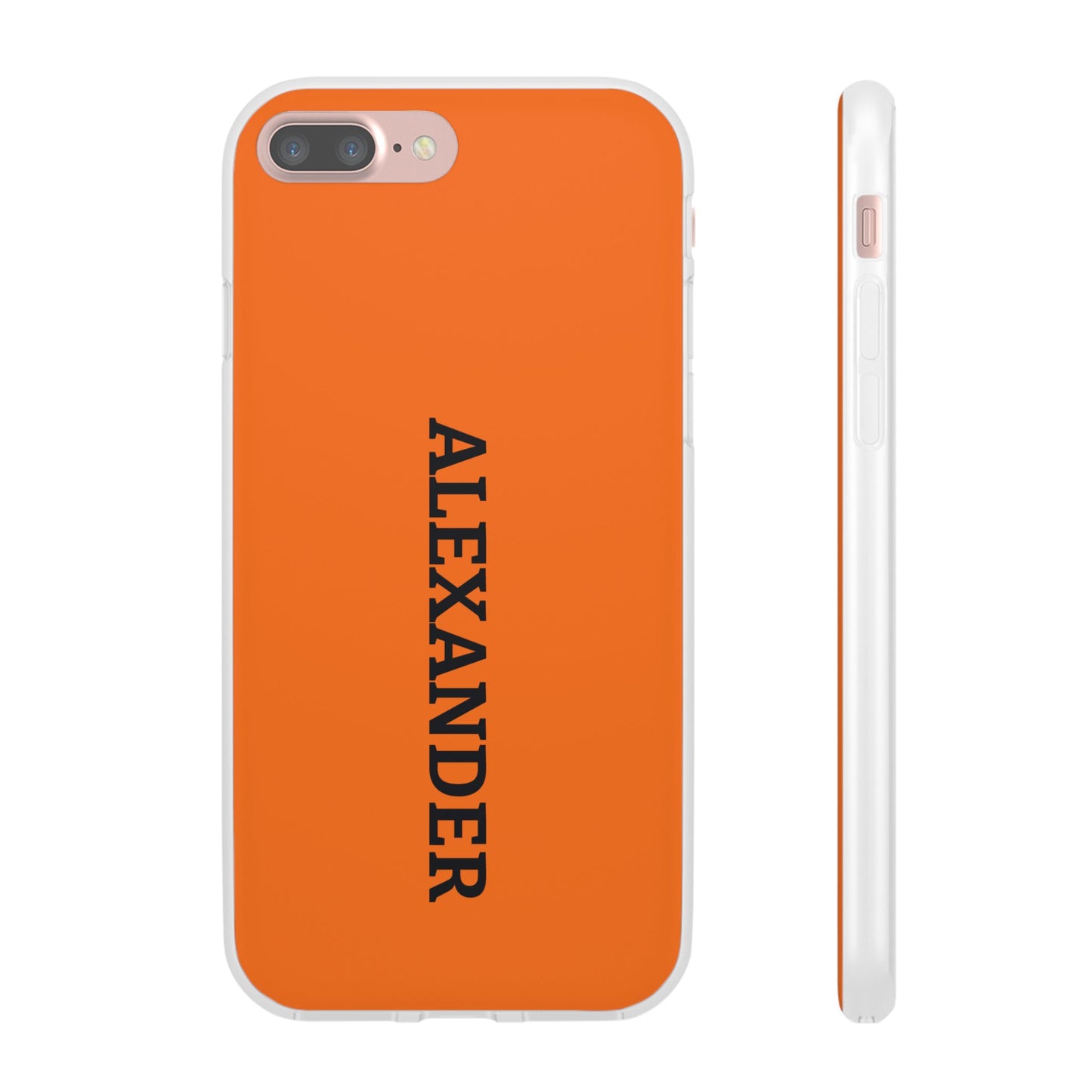 Personalized Name Text Luxury Orange Phone Case.