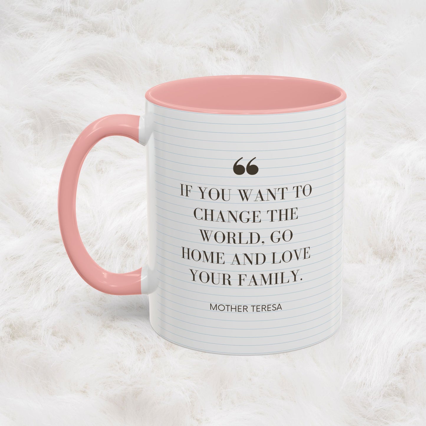 Love your Family - Mother Teresa Inspired Quote Mug | Christian Catholic Souvenir Birthday Christmas Gift Ideas