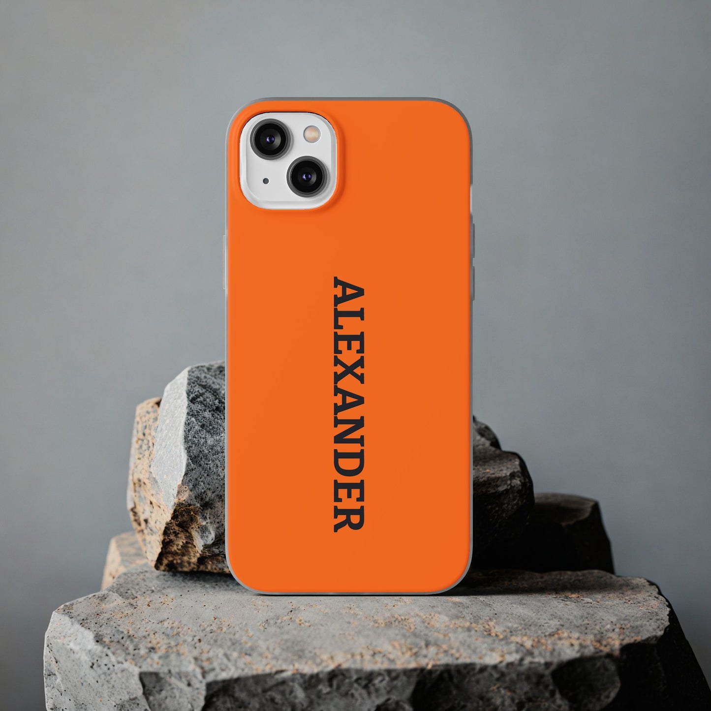 Personalized Name Text Luxury Orange Phone Case.