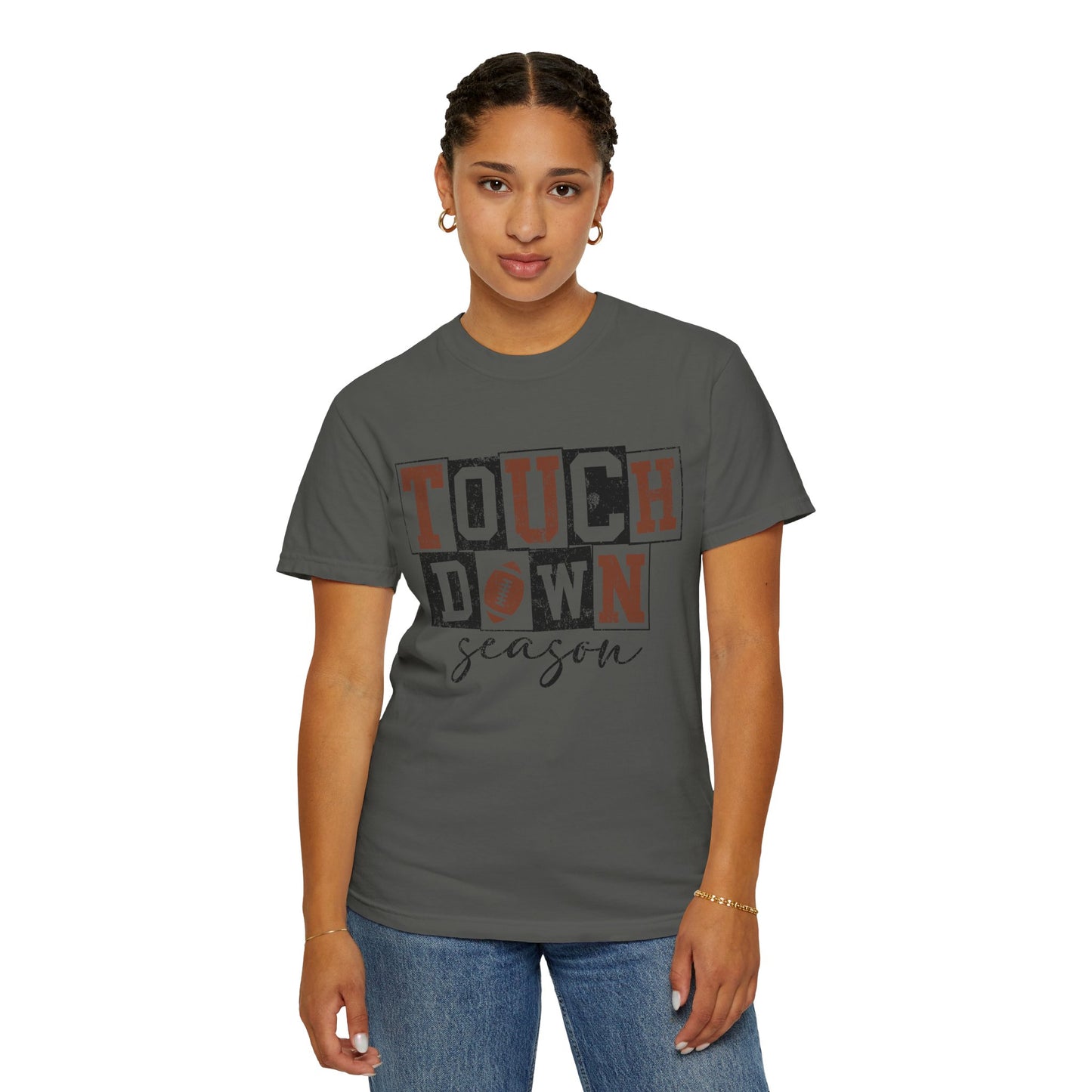Football Season Unisex Garment-dyed Tee Comfort Color T-shirt - Touch Down Gift Ideas