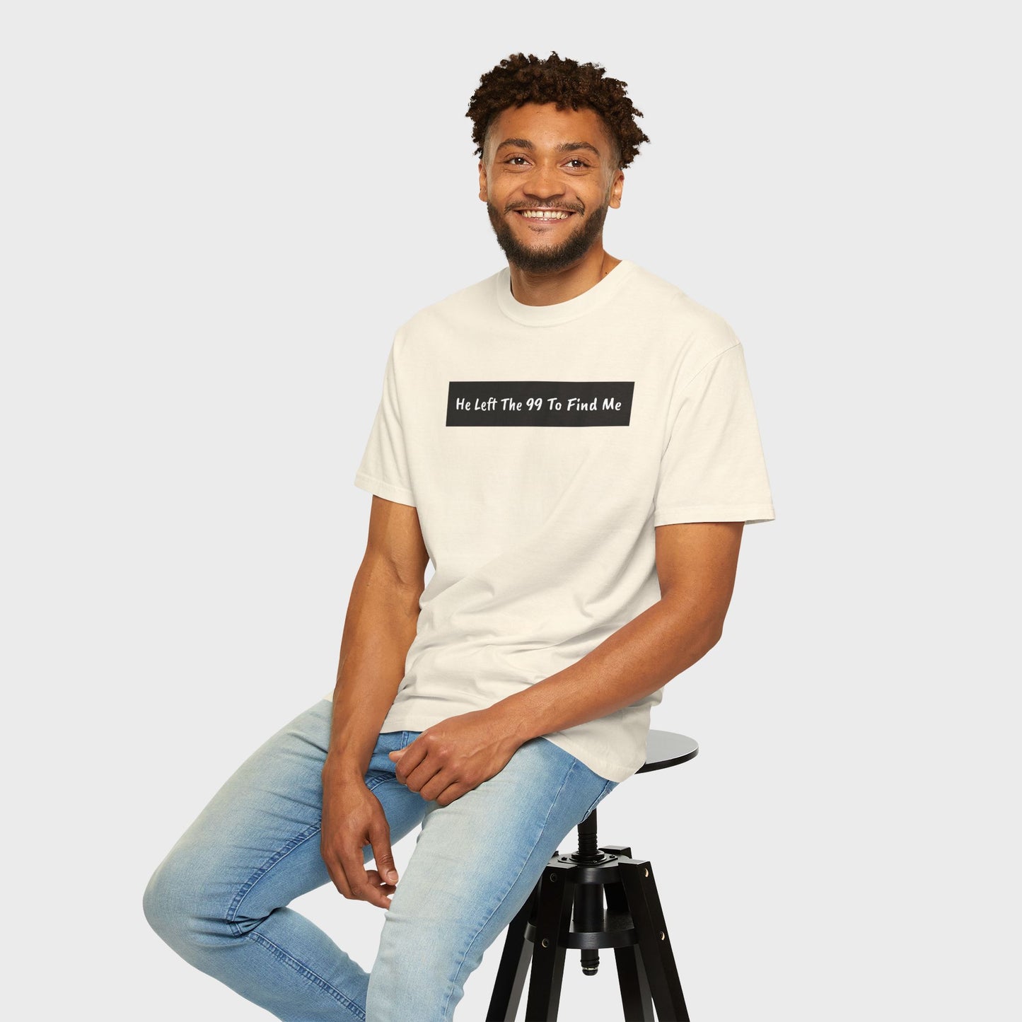 "He Left The 99 To Find Me" Christian Faith Graphic Unisex Tee T-shirt