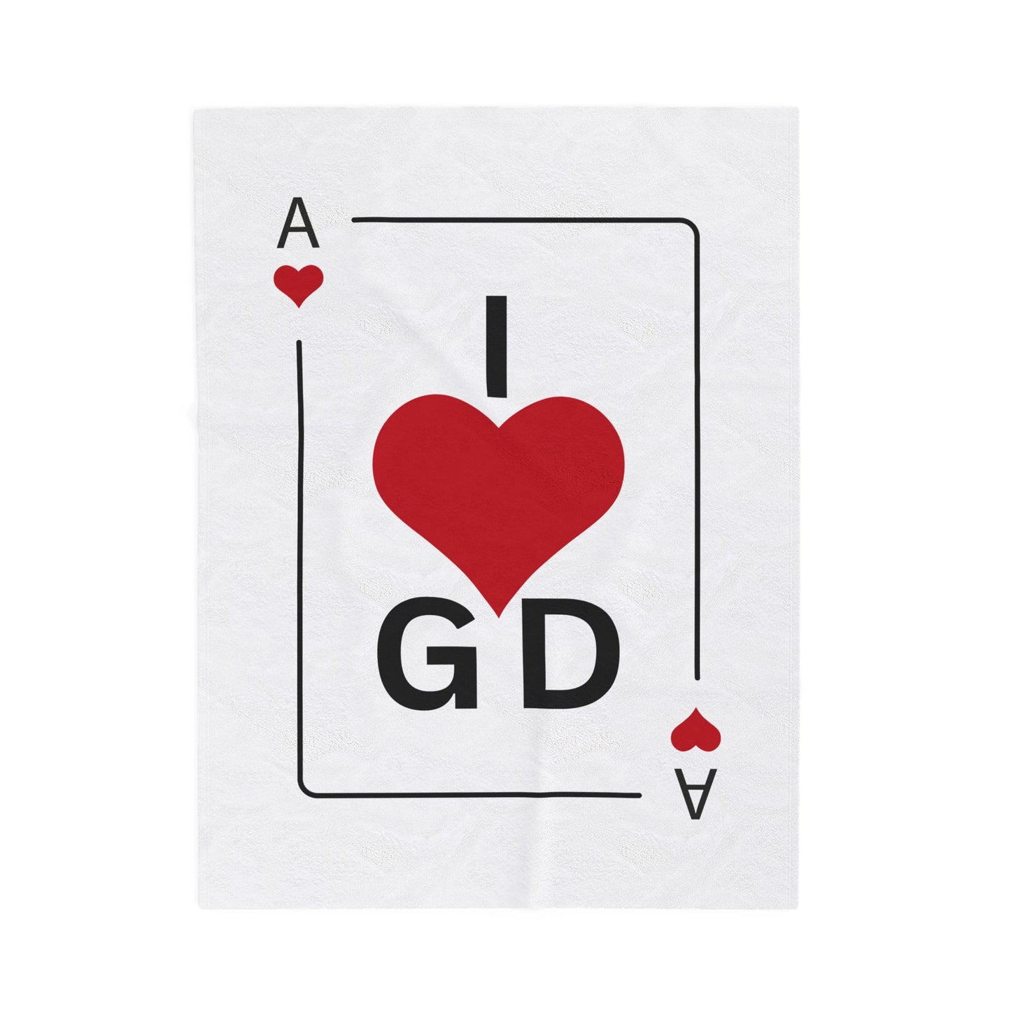 I Love GD Ace of Heart Velveteen Plush Blanket | Birthday Anniversary Christmas Festival Concert Travel Fans Gift Ideas