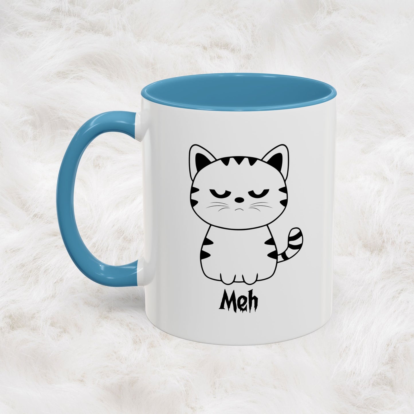 Mug - Cute Funny Meh Meme Cat Coffee Tea Cup Hilarious Gift Idea