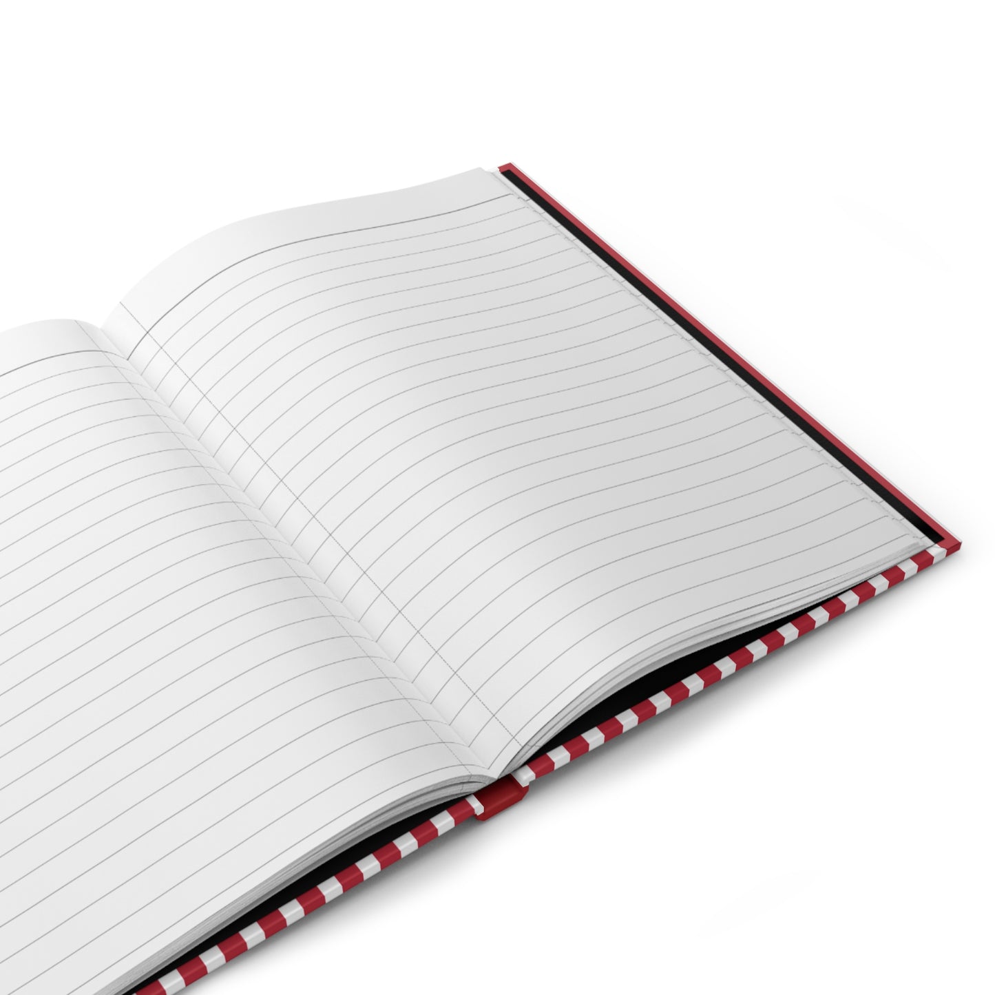 Red and White Striped Hardcover Notebook Journal | College School Student Teacher Book Lover Gift