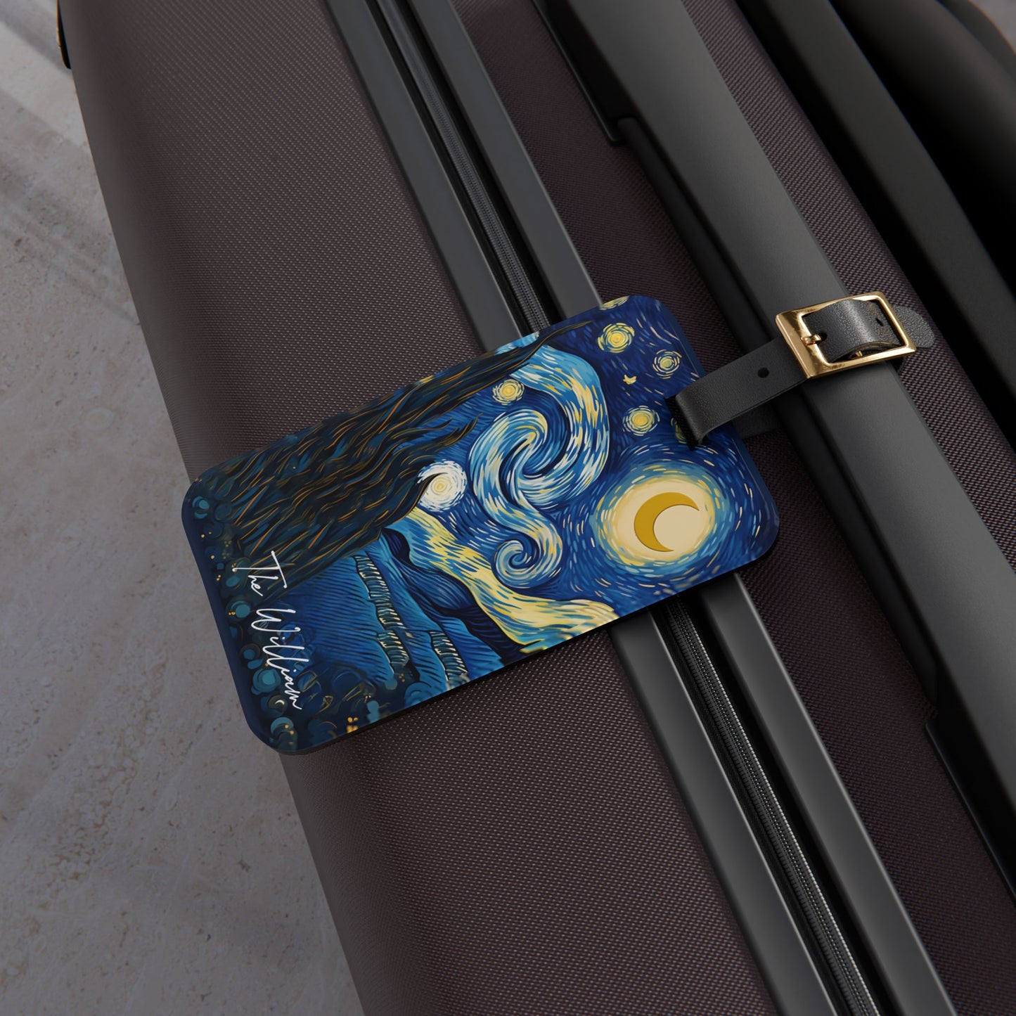 Personalized Custom Name Travel ID Vincent Van Gogh Starry Night Art Luggage Tag | Vacation Birthday Christmas Gift
