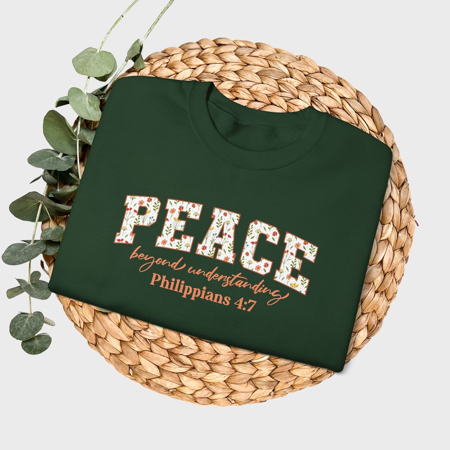 Peace Beyond Understanding Philippians 4:7 Bible Verse Christian Sweatshirt | Inspirational Crewneck Unisex Gift | Cozy Everyday Wear