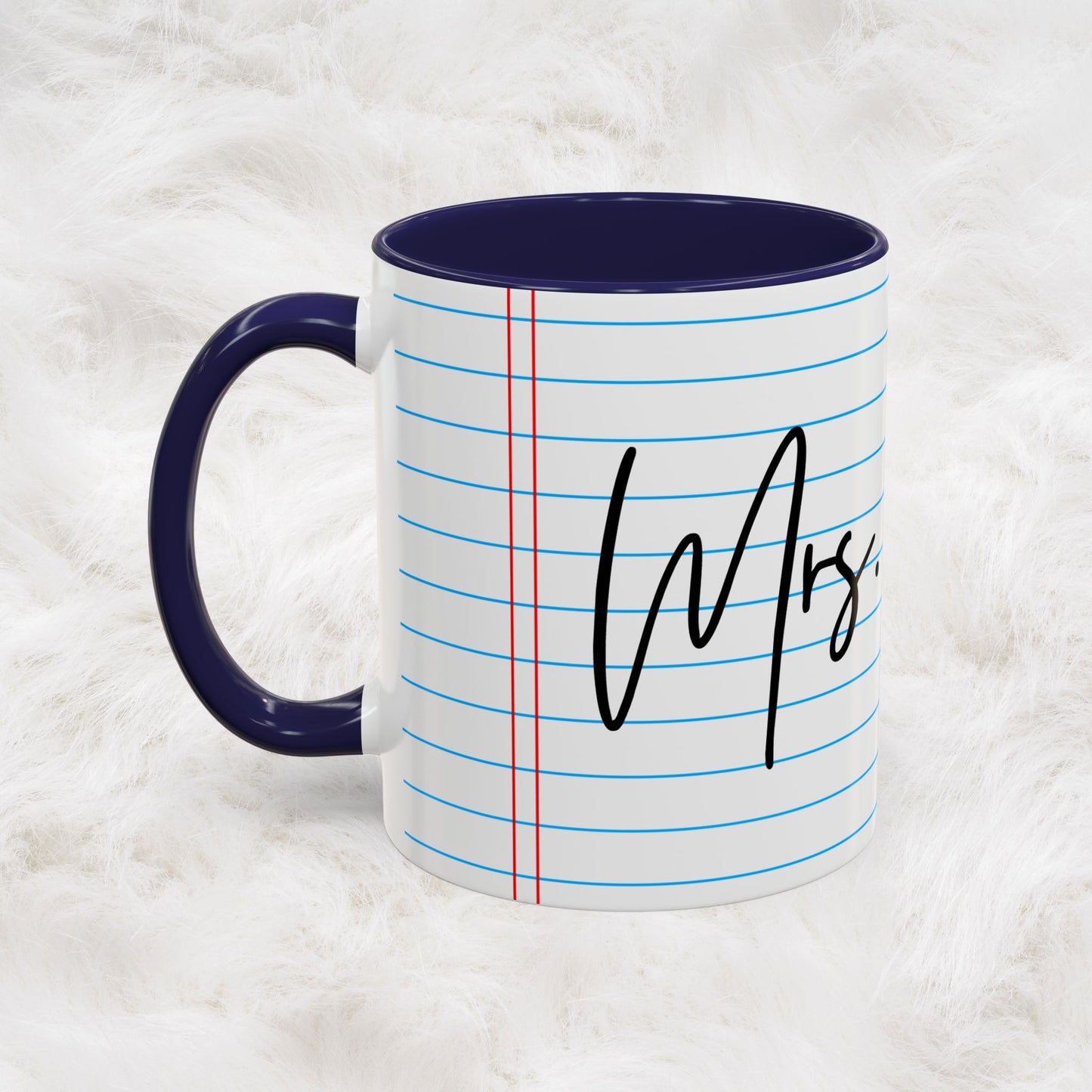 Personalized Name College Ruled Lined Coffee Tea Mug | Student Teacher Back to School Motivation Gift Idea