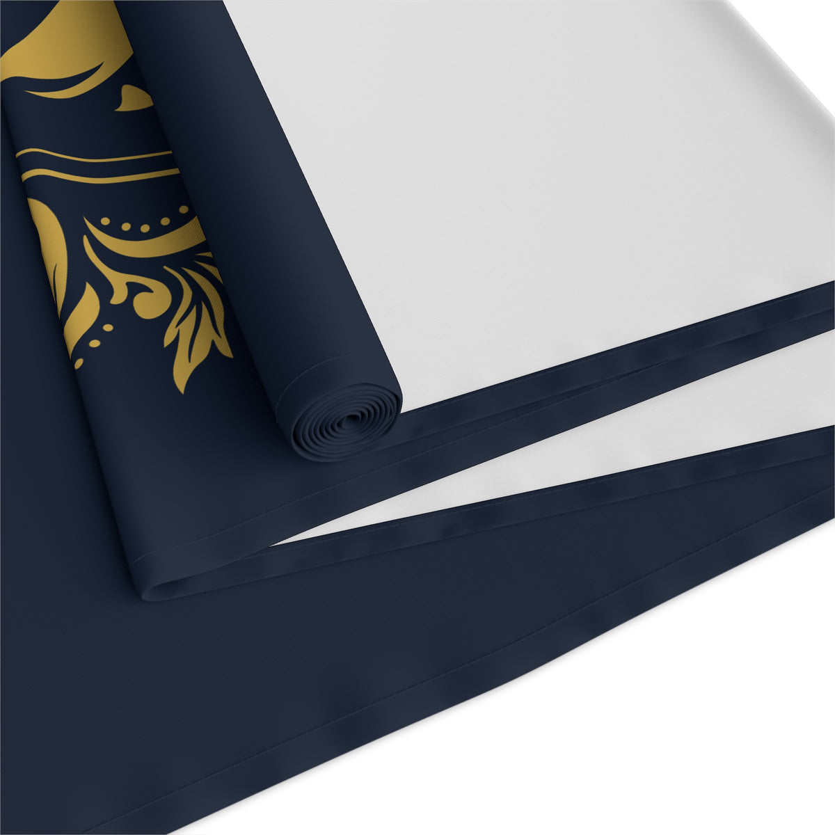 Personalized Family Name Luxury Royal Navy Gold Home DecorTable Runner
