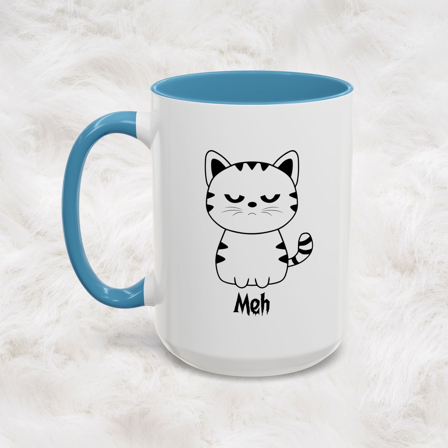 Mug - Cute Funny Meh Meme Cat Coffee Tea Cup Hilarious Gift Idea