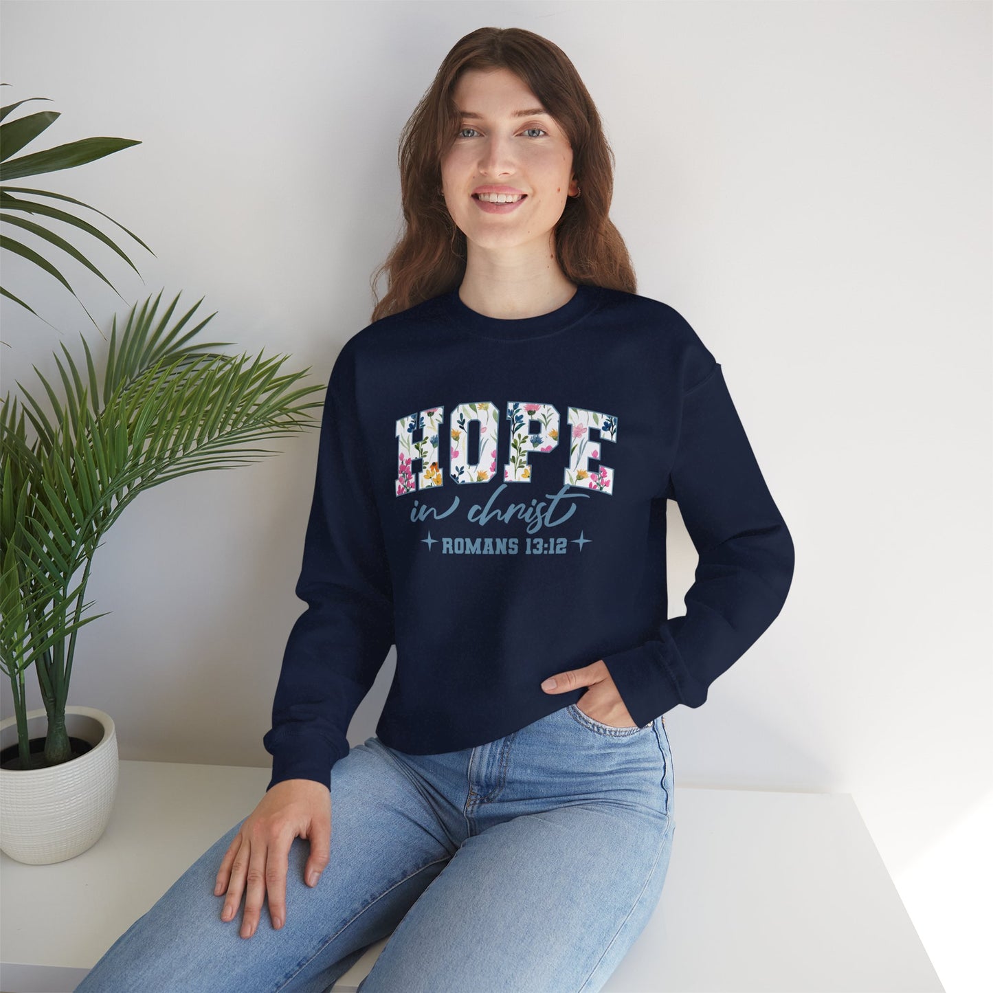 Hope in Christ Romans 13:12 Bible Verse Christian Sweatshirt | Inspirational Crewneck Unisex Gift | Cozy Everyday Wear