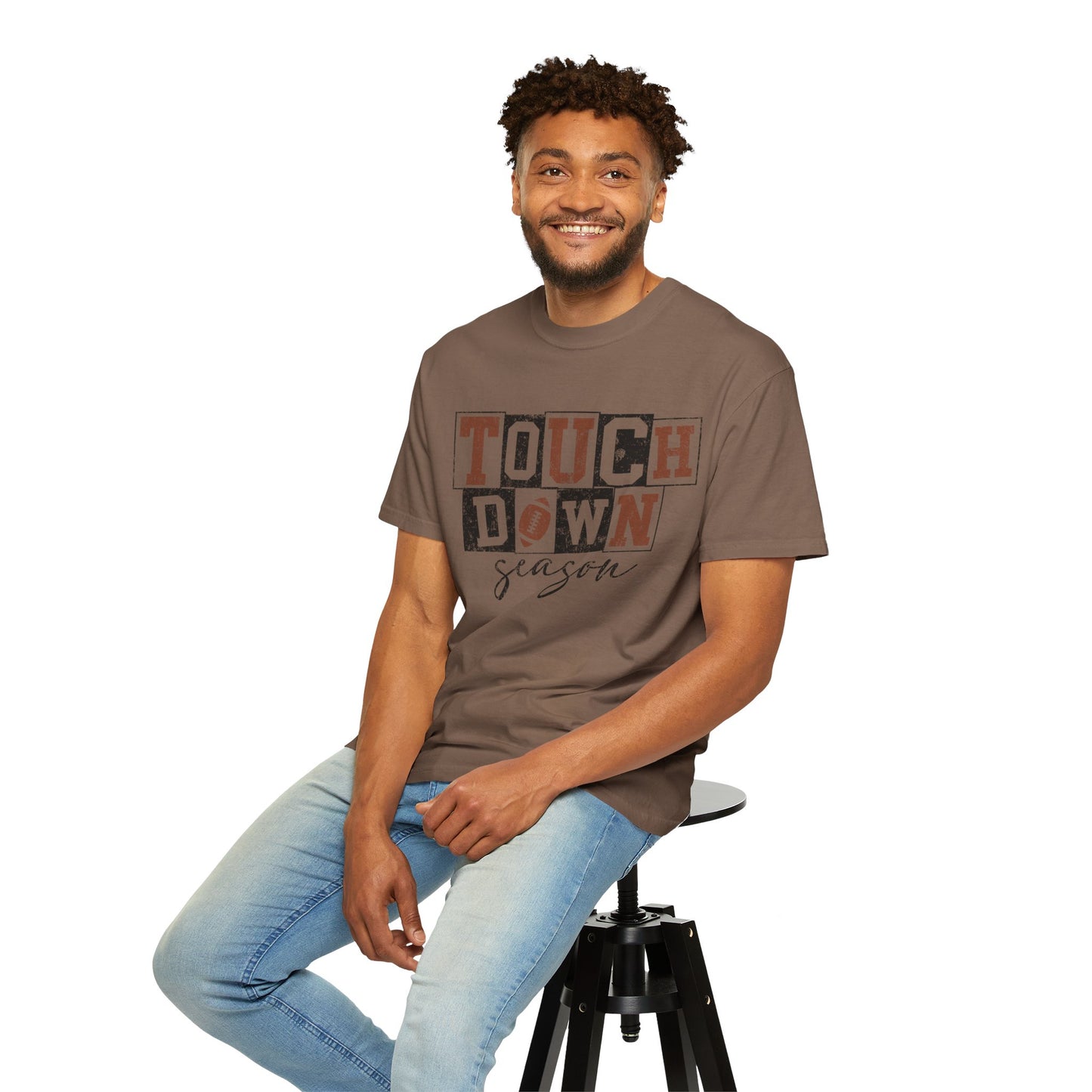 Football Season Unisex Garment-dyed Tee Comfort Color T-shirt - Touch Down Gift Ideas