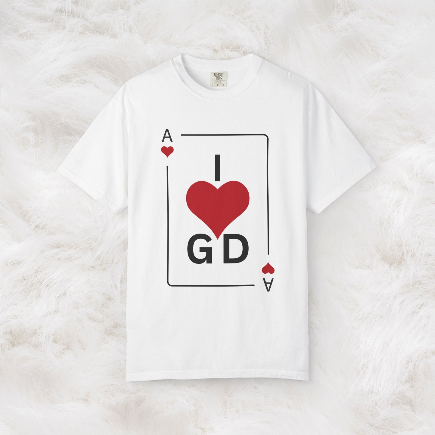 I Love GD Fans - Ace of Heart Garment-dyed Cotton T-Shirt | Birthday Christmas Festival Concert Gift Idea